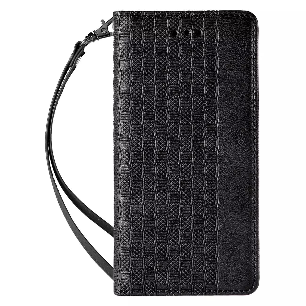 

Magnet Strap Case etui do iPhone SE 2022 / SE 2020 / iPhone 8 / iPhone 7 pokrowiec portfel + mini smycz zawieszka czarny