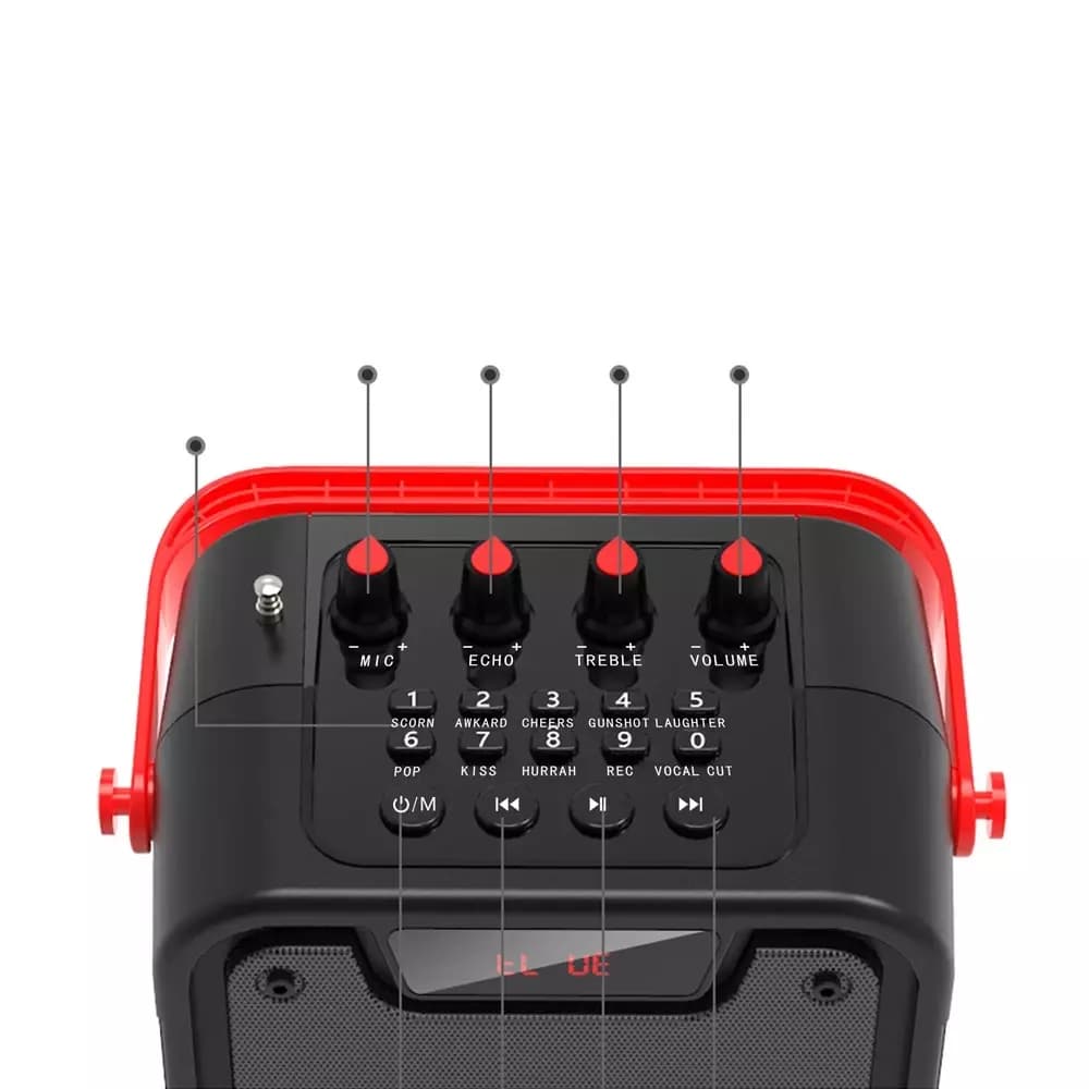 

Dudao głośnik bezprzewodowy Bluetooth 5.0 10W 4800mAh mikrofon zestaw do karaoke czarny (Y15s-black)