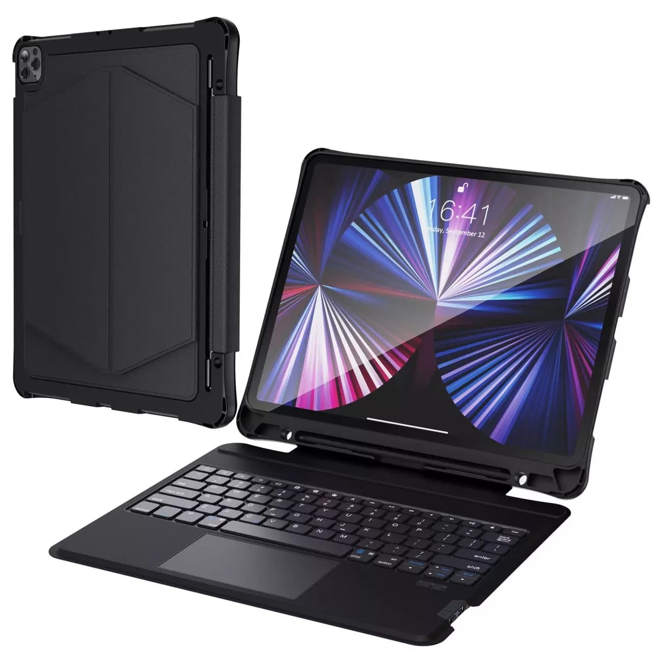 

Choetech Keyboard Case etui pokrowiec do iPad Pro 12,9" 2020 / 2021 bezprzewodowa klawiatura Bluetooth czarny (BH-015)
