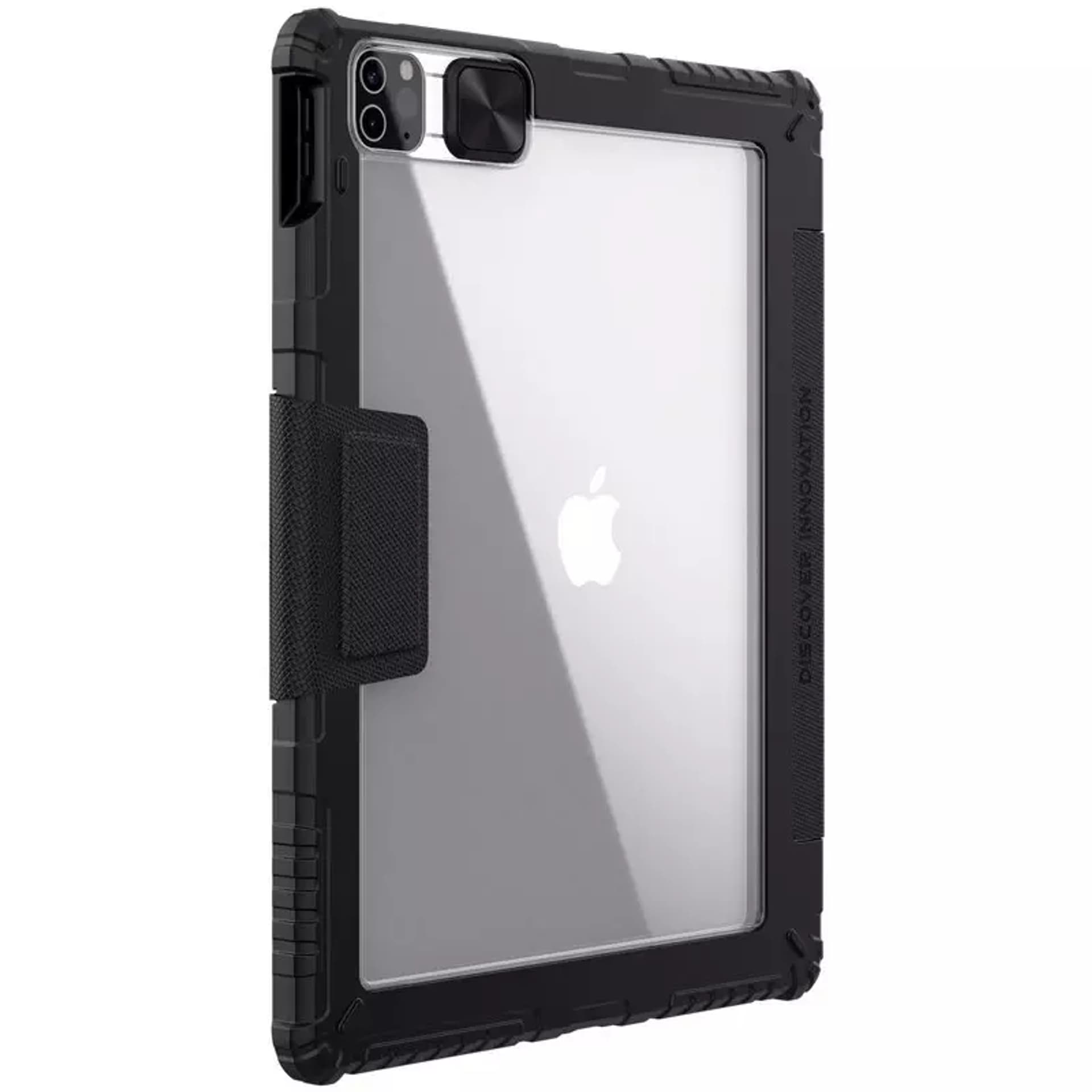 

Nillkin Bumper Leather Case Pro pancerne etui Smart Cover z osłoną na aparat i podstawką iPad Pro 12.9'' 2021 / 2020 czarny