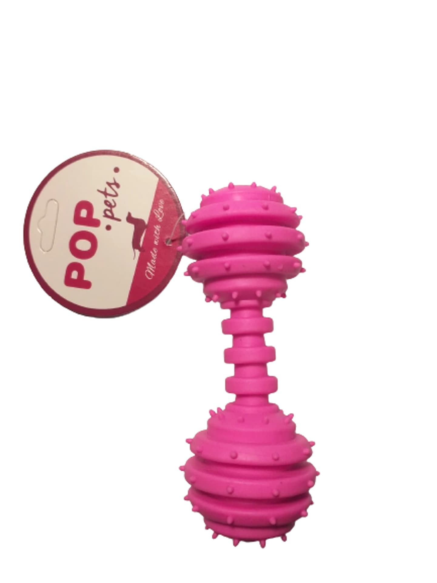 

POP PETS Gumowy hantel z wypustkami i dzwonkiem, 12cm, mix kolorów [06541]