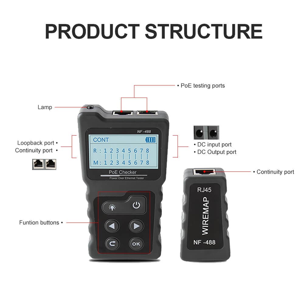 

Profesjonalny Tester sieci LAN, POE Noyafa NF-488