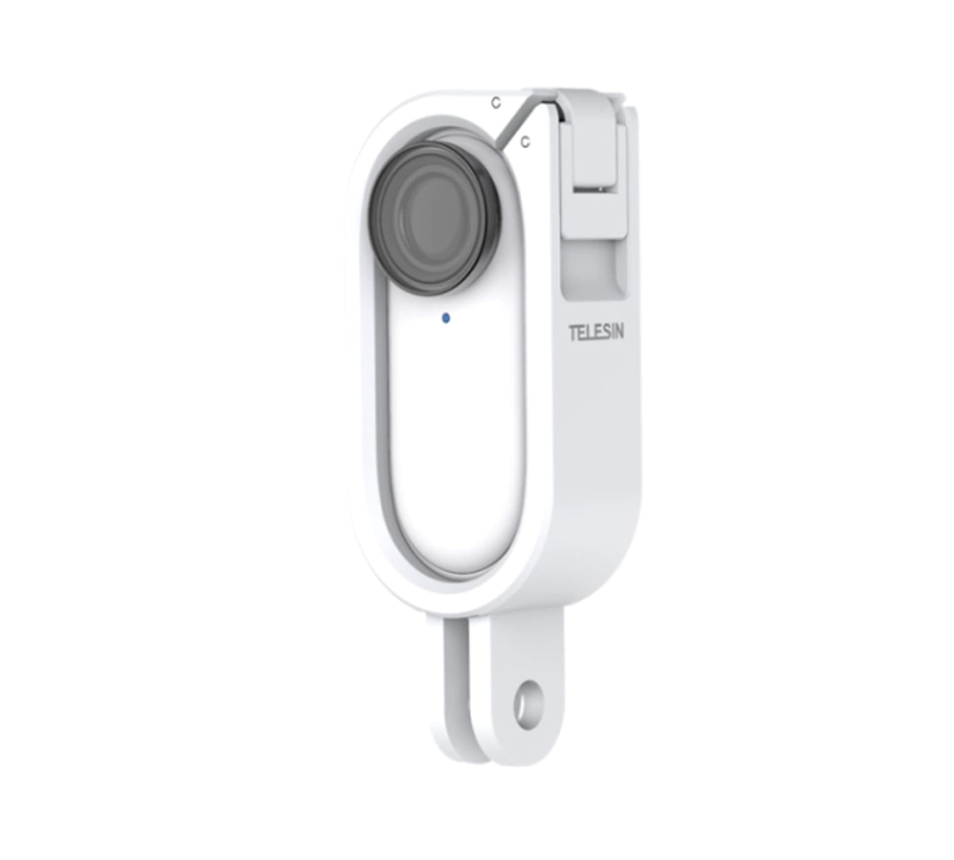 

Obudowa / Ramka z mocowaniem Telesin dla Insta360 GO 2 (IS-CFR-002) biała, Is-cfr-002) biał