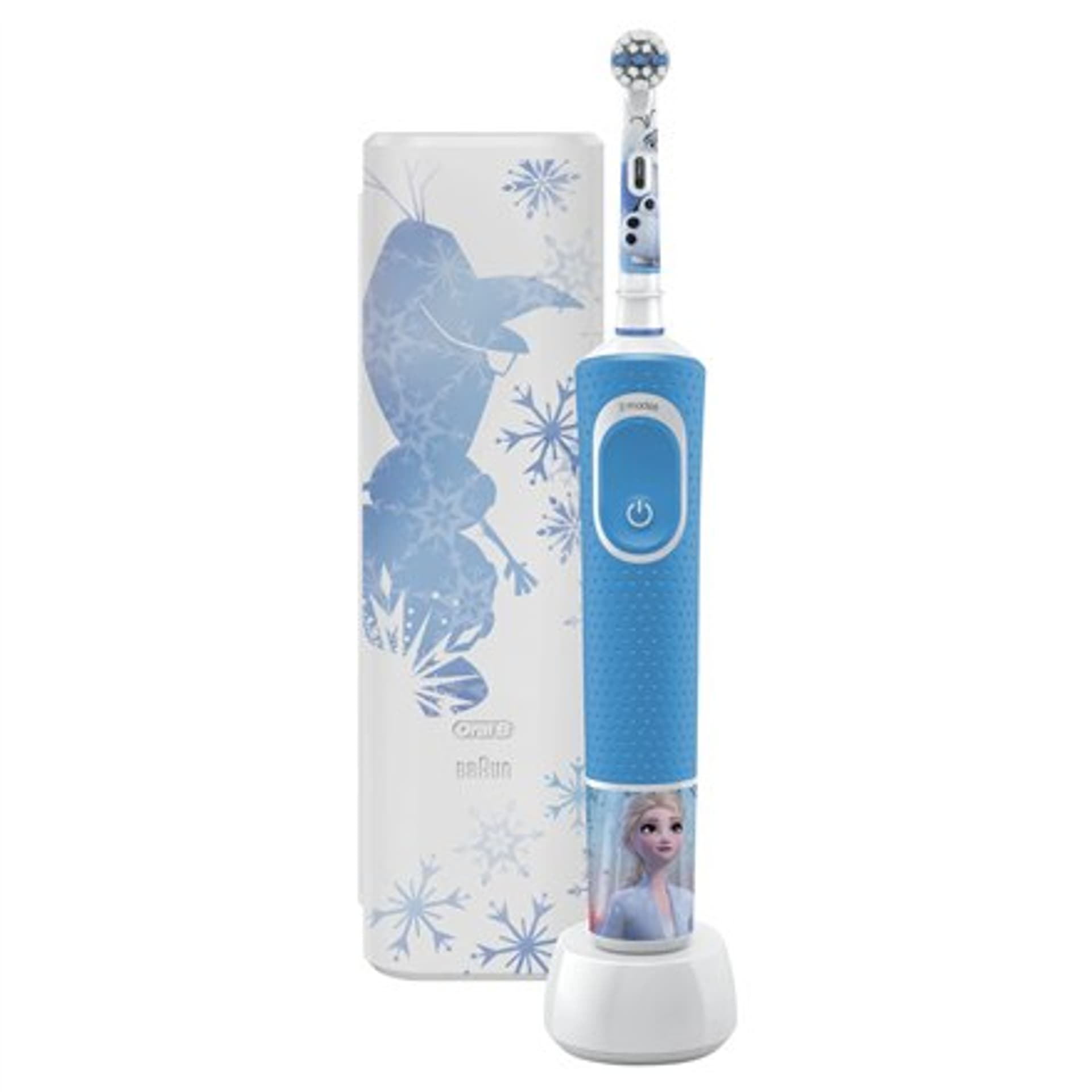 

Oral-B Szczoteczka elektryczna D100 Frozen II Rechargeable, Dla dzieci, Ilość trybów mycia zębów 2, Biały/Niebieski