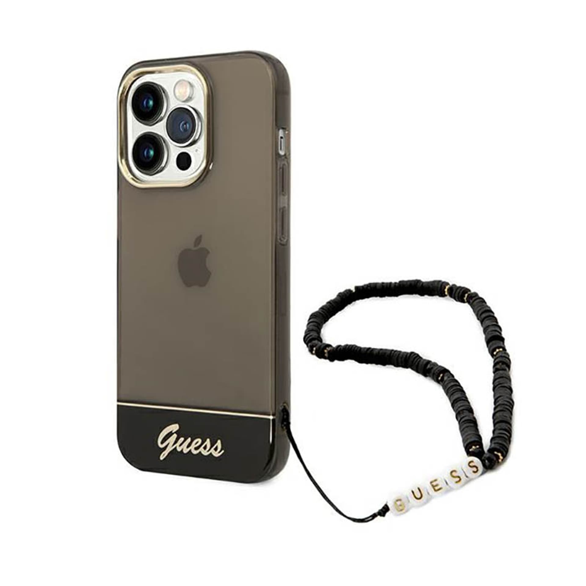 

Guess Translucent Pearl Strap - Etui iPhone 14 Pro (czarny)