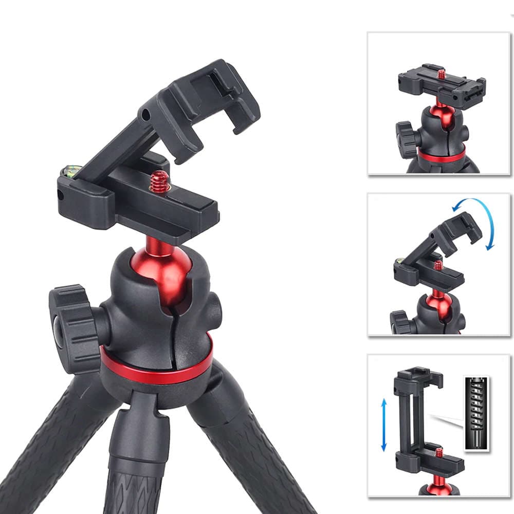 

Elastyczny giętki statyw fotograficzny Alogy Tripod 1/4 uchwyt do smartfona kamery gopro Czarny