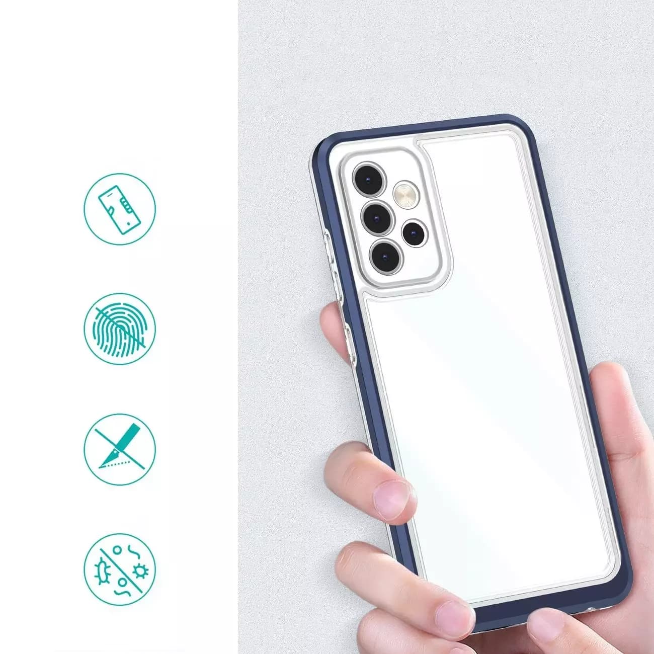 

Clear 3in1 etui do Samsung Galaxy A13 5G żelowy pokrowiec z ramką niebieski