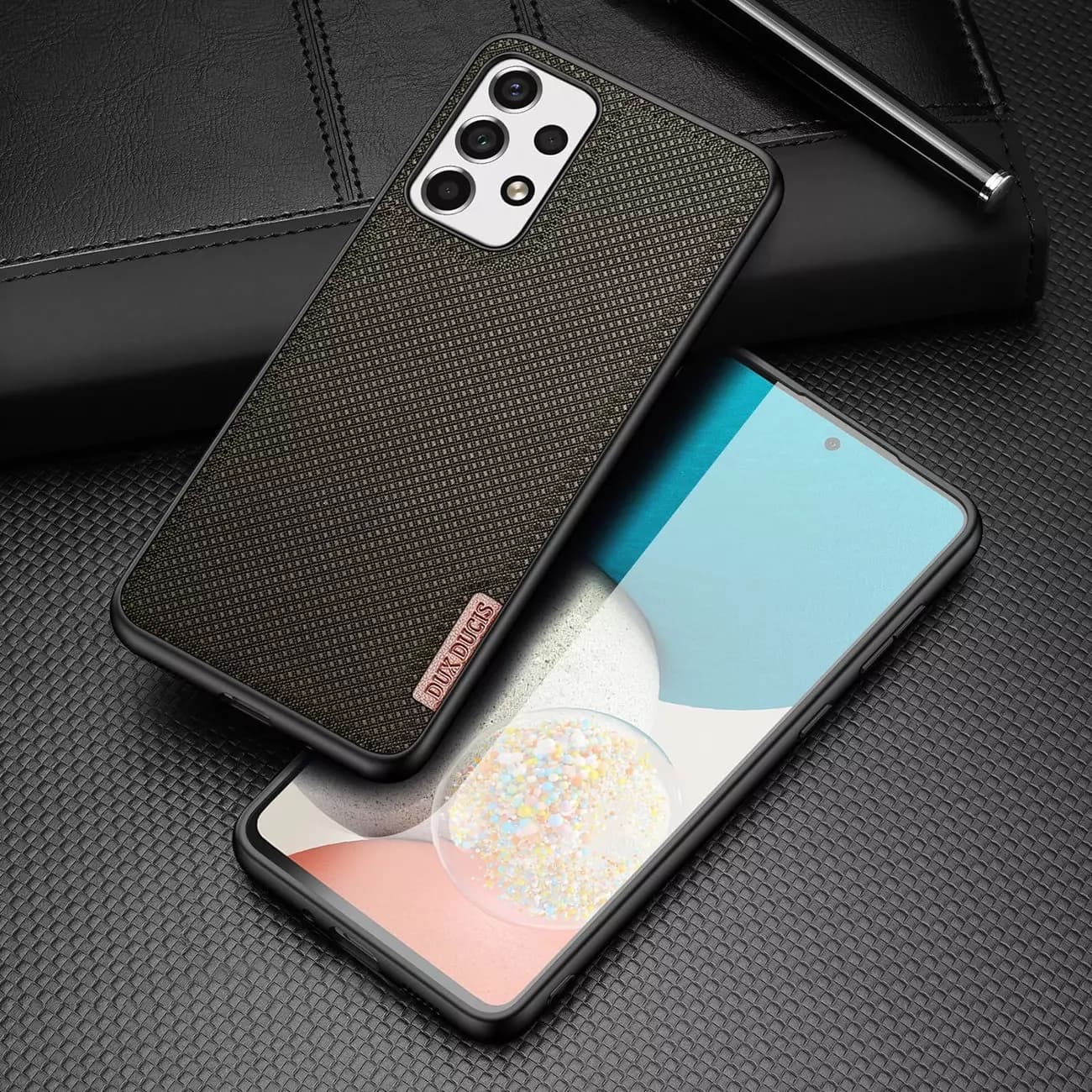 

Dux Ducis Fino etui pokrowiec pokryty nylonowym materiałem Samsung Galaxy A73 zielony