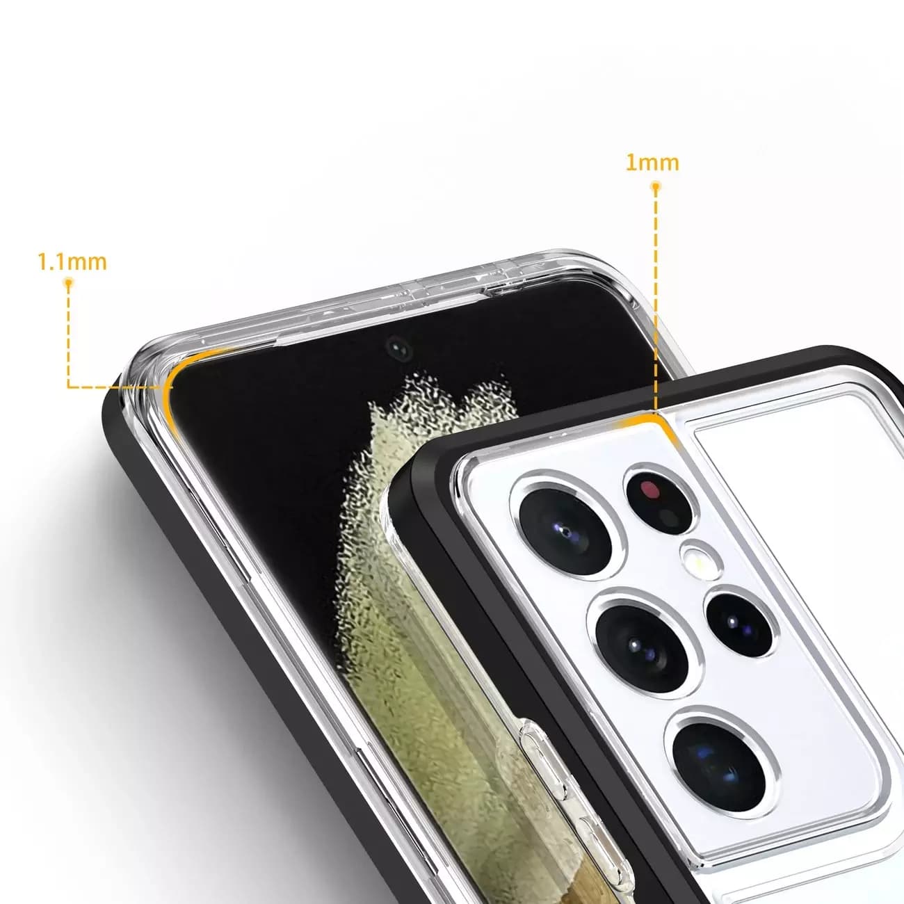 

Clear 3in1 etui do Samsung Galaxy S22 Ultra żelowy pokrowiec z ramką czarny