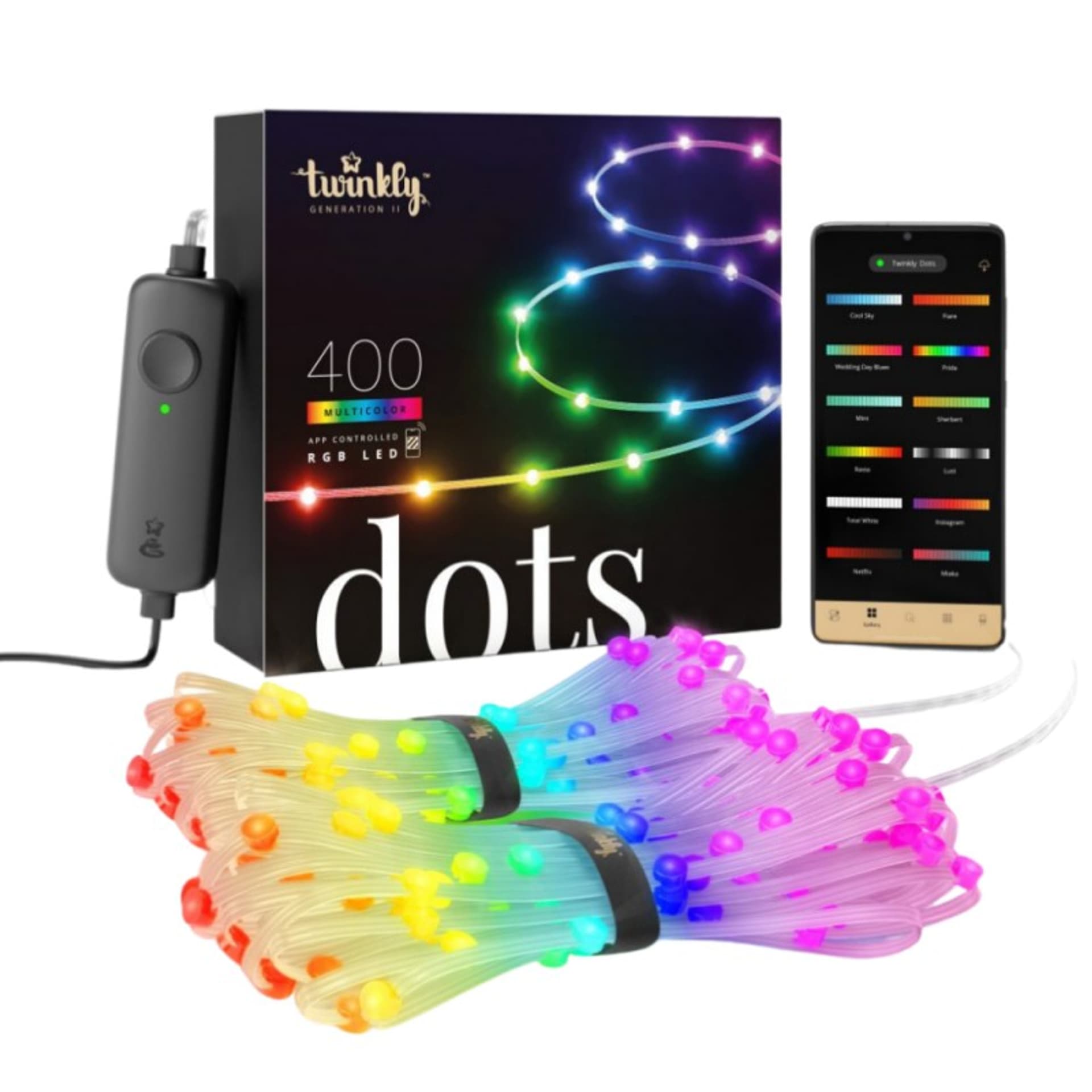 

TWINKLY Smart lampki - Dots 400 LED RGB 20m transparentny