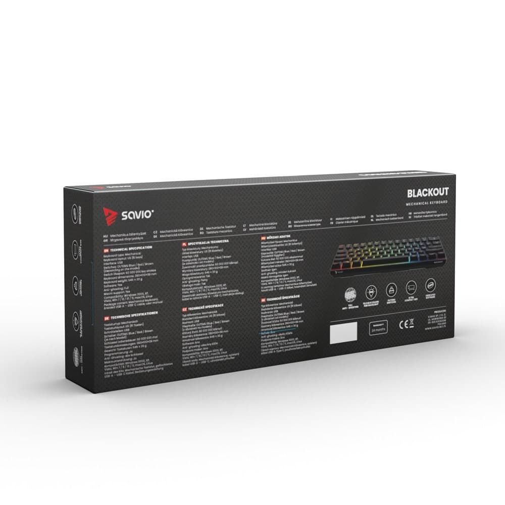

SAVIO KLAWIATURA MECHANICZNA BLUE OUTEMU BLACKOUT