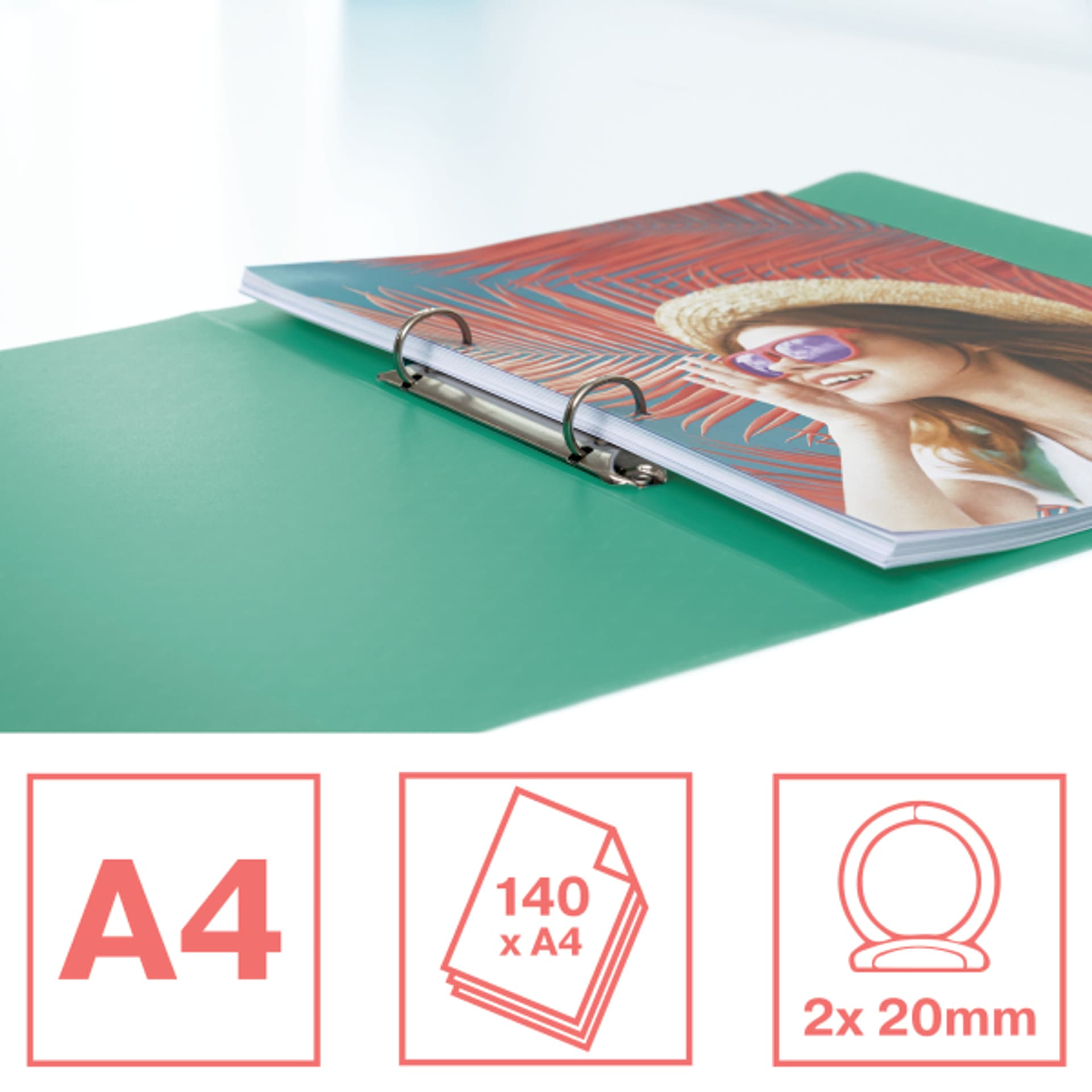 

Segregator ringowy Esselte Colour`Breeze 2 RR 25 mm zielony 626243
