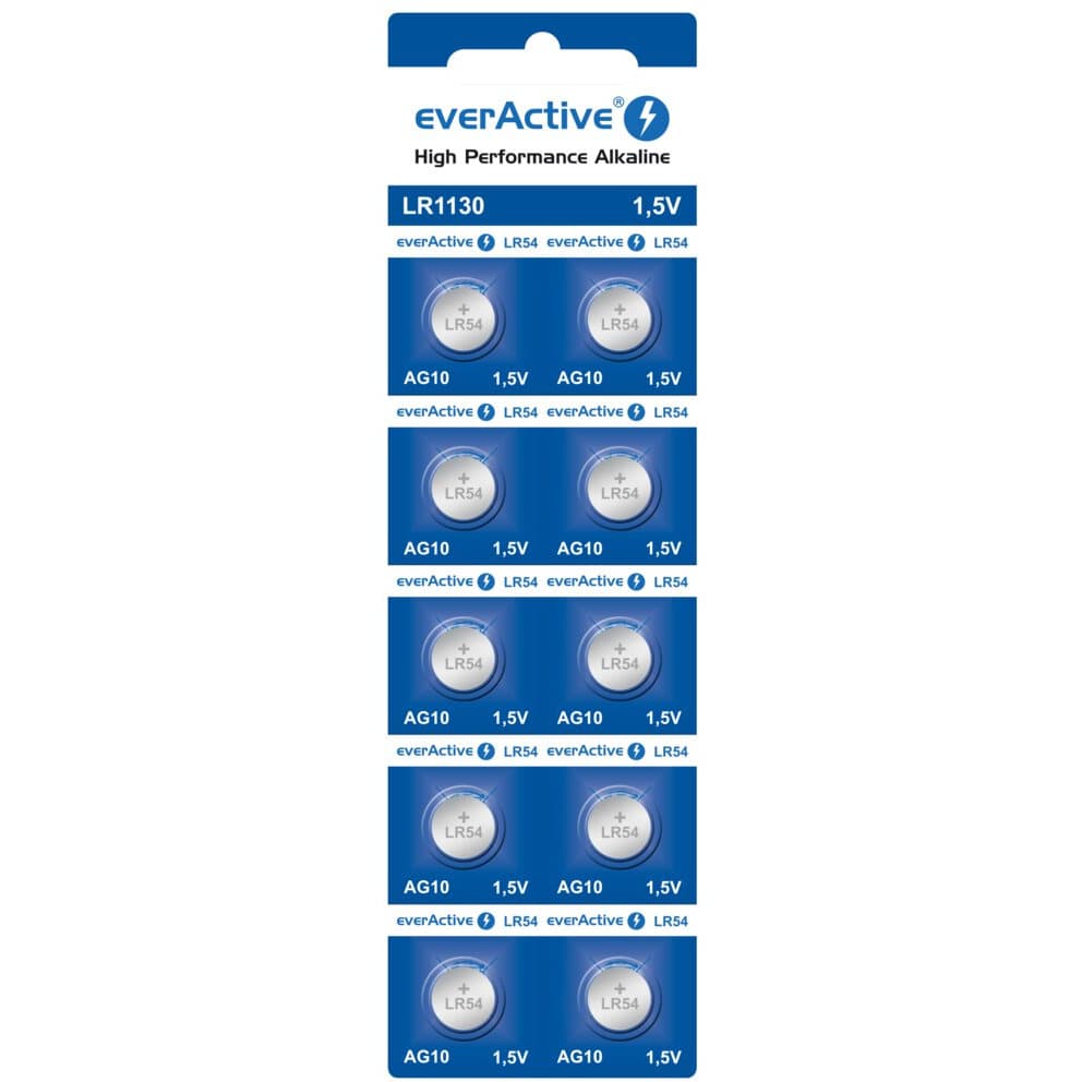 

EVERACTIVE BATERIE ALKALICZNE MINI AG10 G10 LR1130 LR54, BLISTER 10 SZT. EVAG10