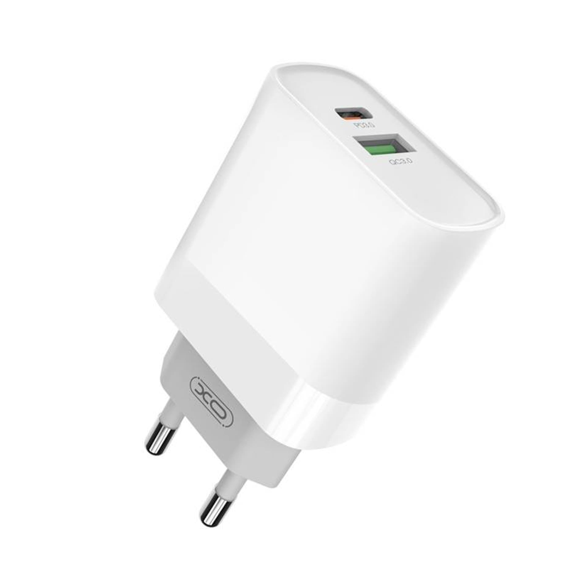 

Ładowarka Sieciowa 18W USB QC3.0 + PD USB-C + Kabel 1m USB-C - USB-C XO L64 biała