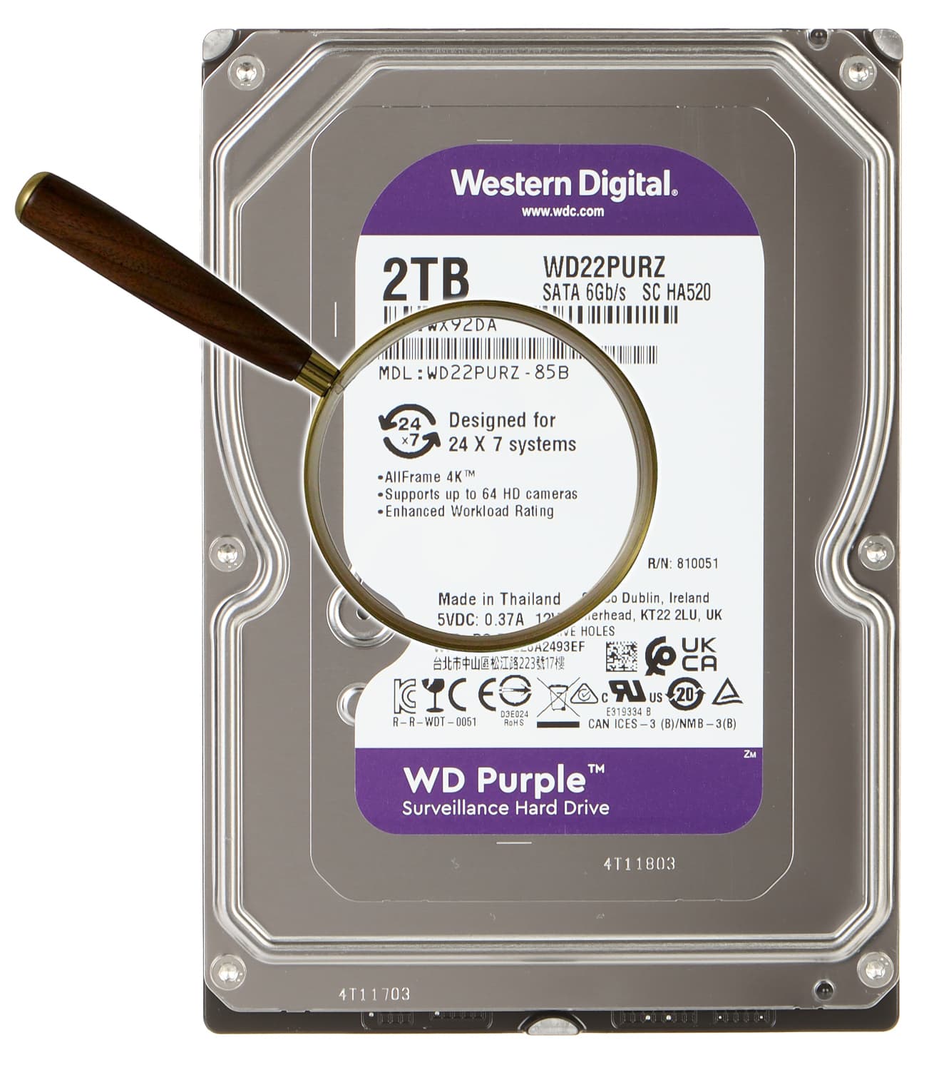 

DYSK DO REJESTRATORA HDD-WD22PURZ 2TB 24/7 WESTERN DIGITAL
