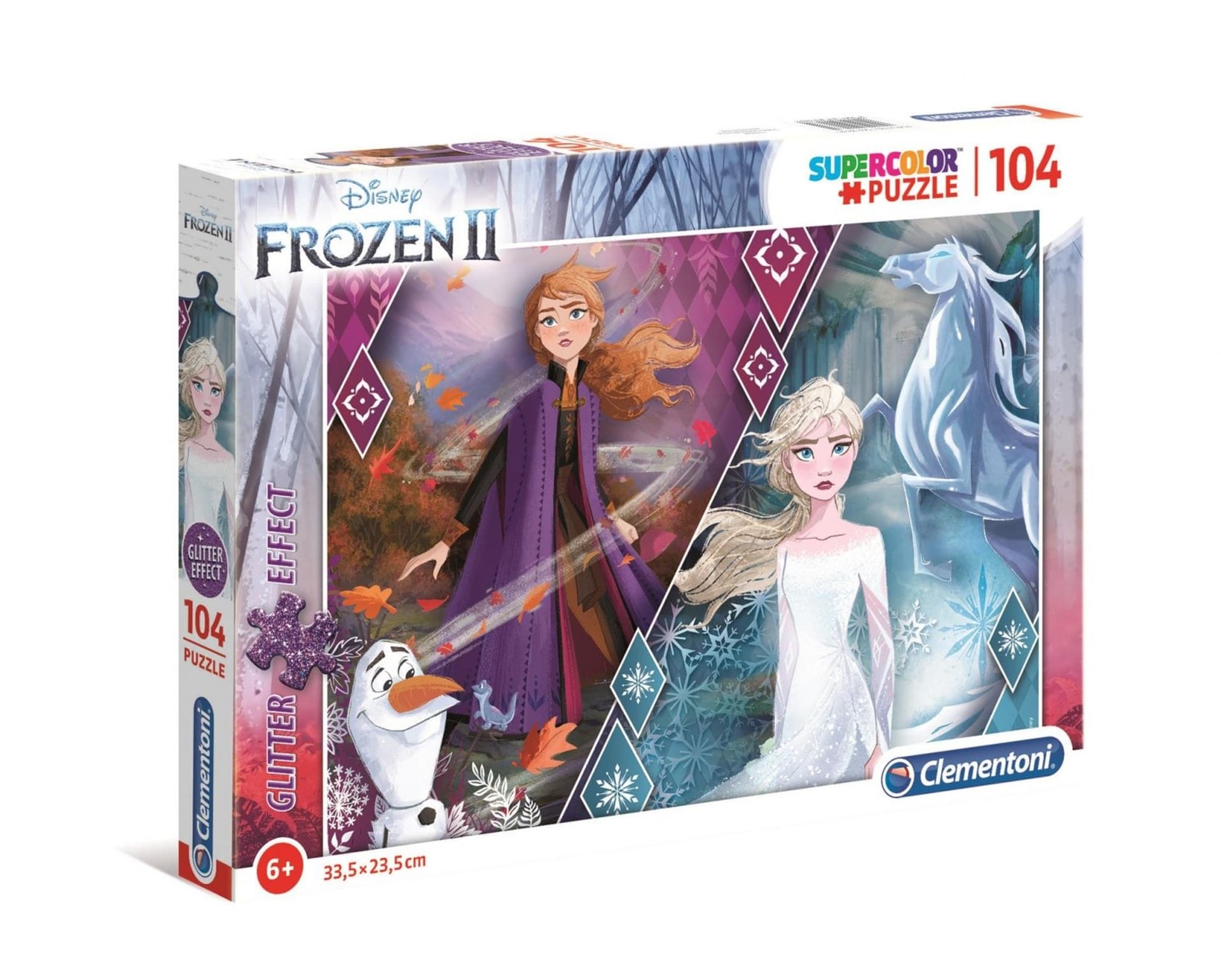 

Puzzle z brokatem 104 elementy Kraina lodu 2