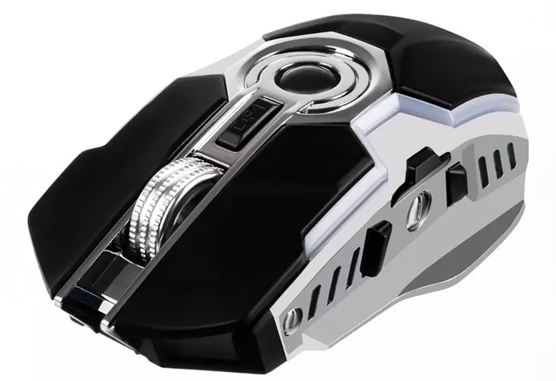 

Cicha Myszka slim mysz bezprzewodowa Alogy podświetlana LED RGB do laptopa tabletu Srebrna