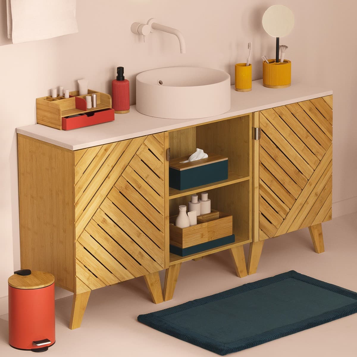 

Lusterko z organizerem Modern Grey