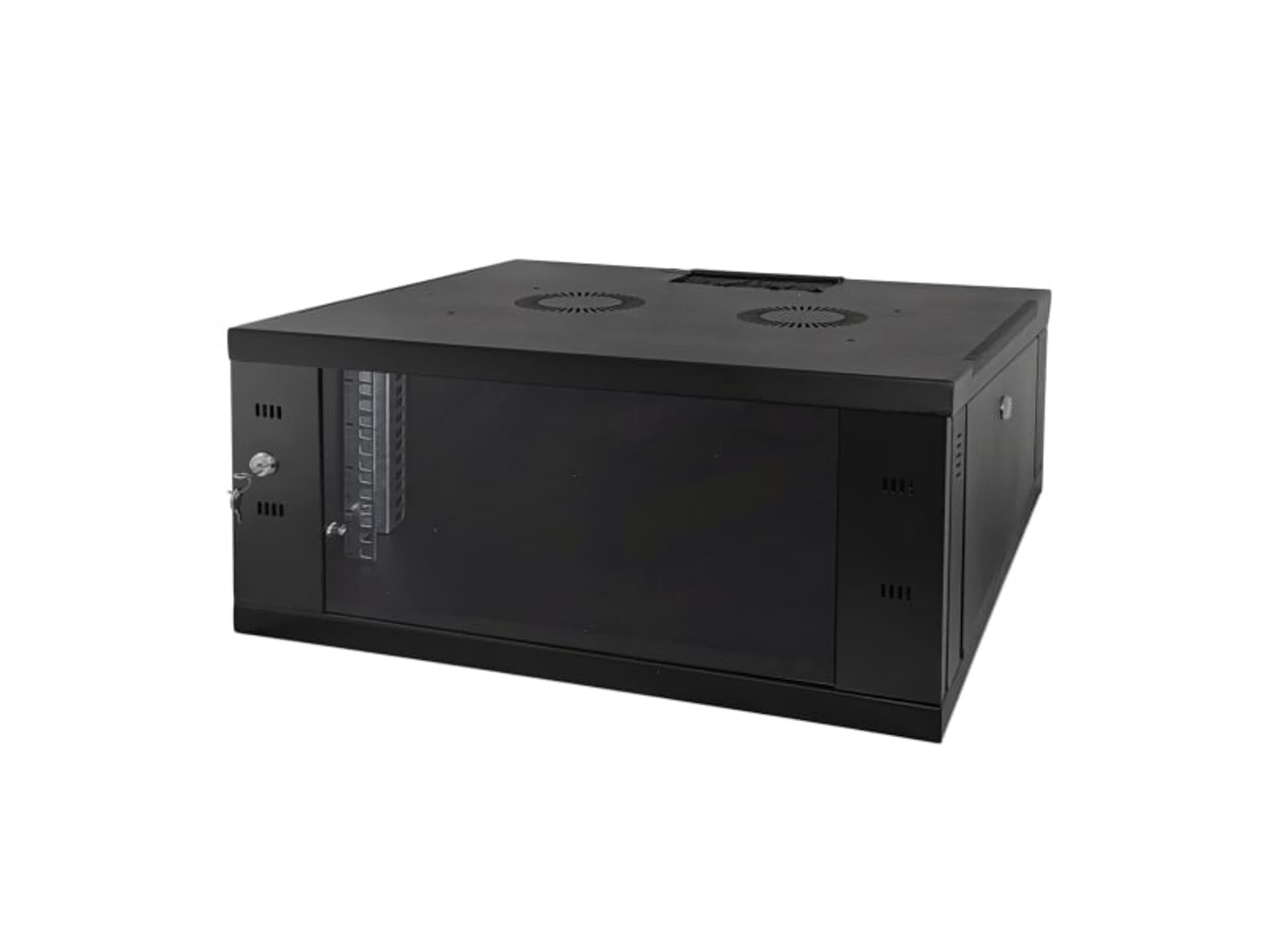

Szafa wisząca 4U, STRONG RACK, 600x450, czarna, drzwi szklane, jednoskrzydłowe, tył osłona pełna, osłony boczne zamykane na klucz, kolor czarny, FLAT PACK ALANTEC - ALANTEC