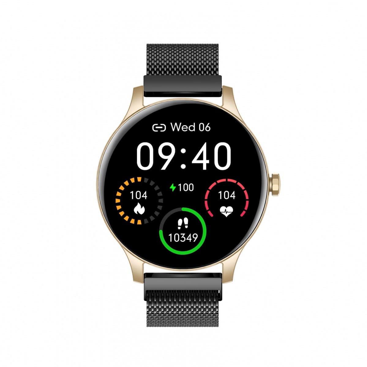 

Smartwatch Classy złoto-czarny stalowy