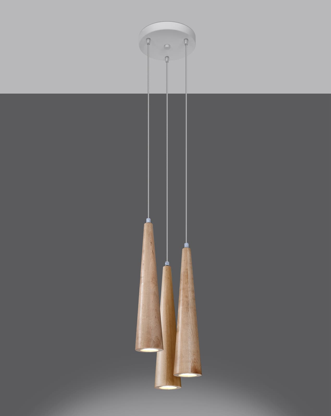 

Lampa wisząca SULA 3P naturalne drewno