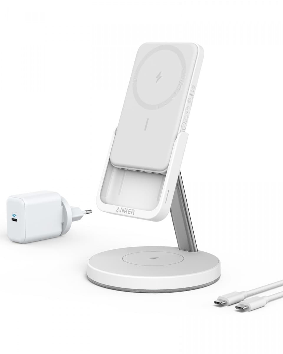 

Ładowarka bezprzewodowa PowerWave MagGo 2-w-1 + 5000 mAh Bialy