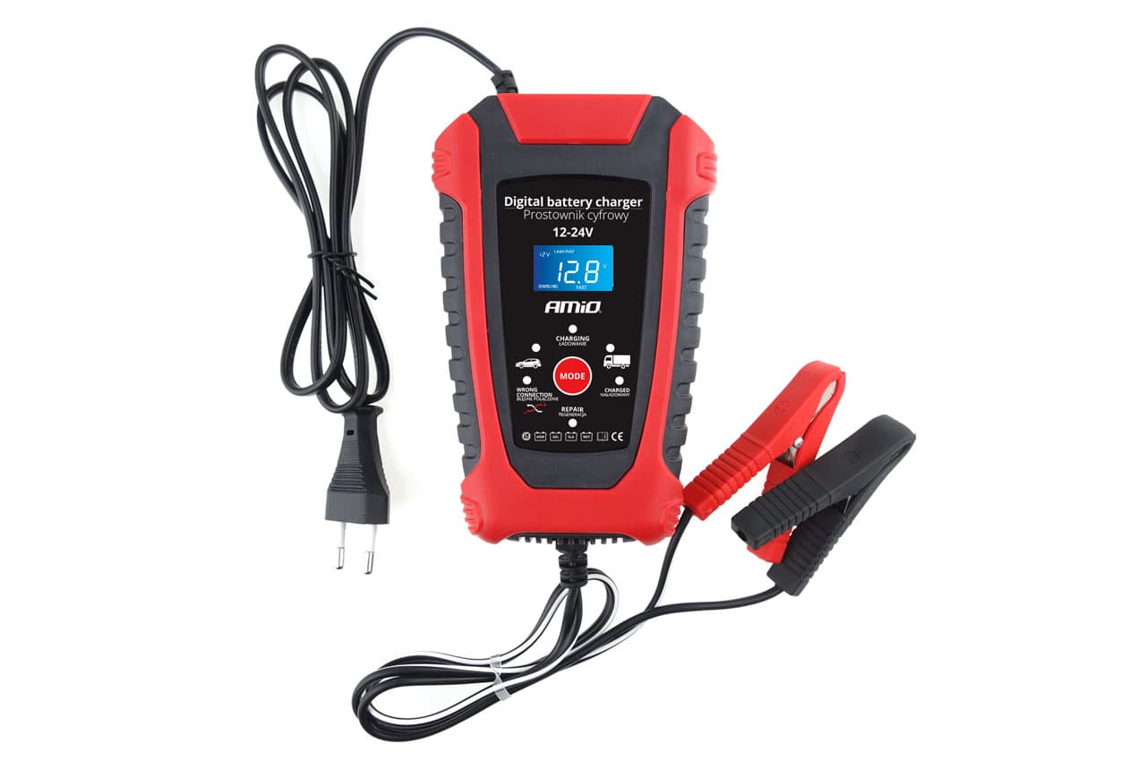

Prostownik cyfrowy, ładowarka do akumulatora 6a/3a, 12v/24v amio dbc-03