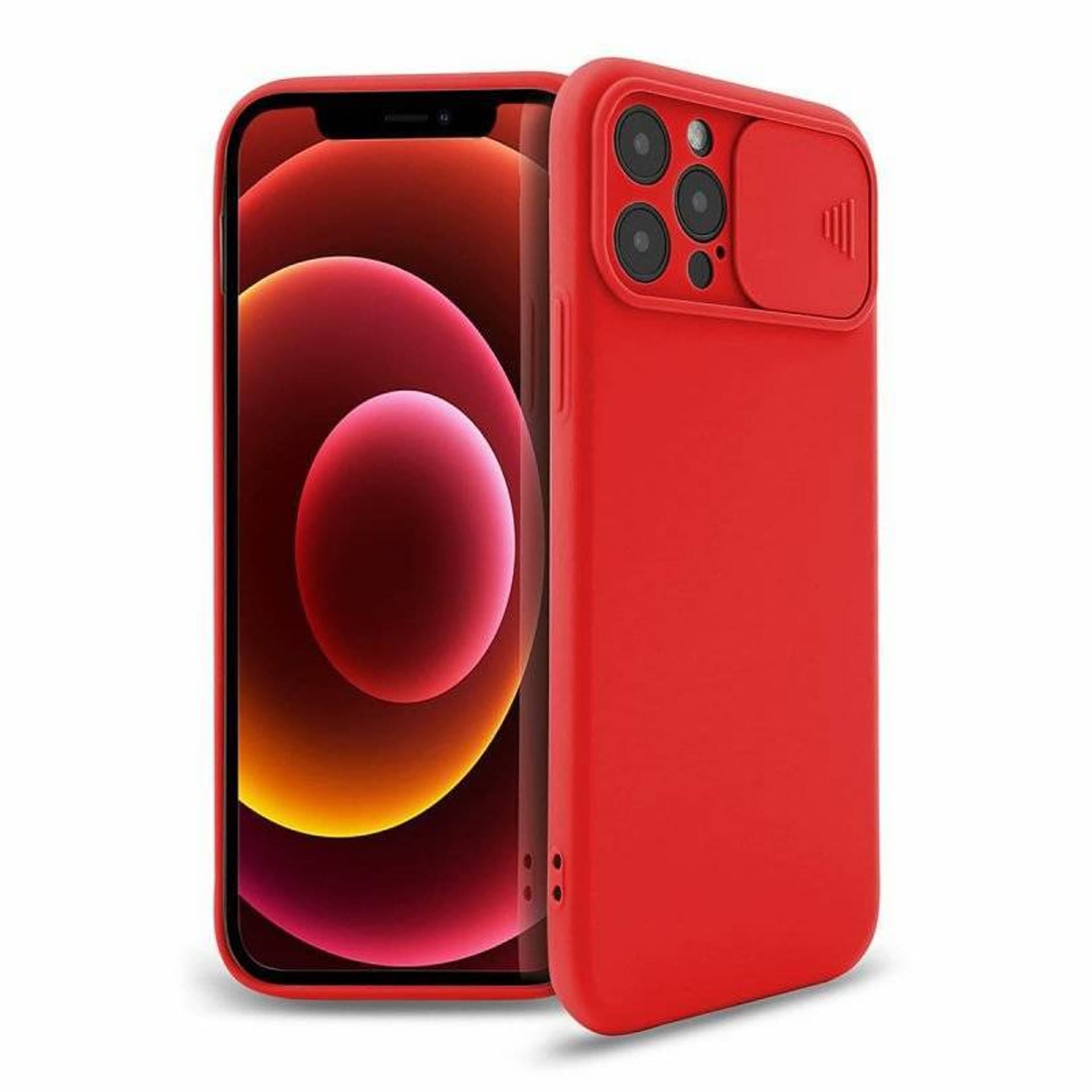 

Etui MOTOROLA MOTO G60S Silikonowe z Osłoną na Aparat Nexeri Silicone Lens czerwone