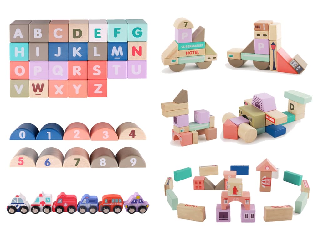 

Zestaw Drewnianych Klocków Miasto Litery Puzzle 162 Sztuk