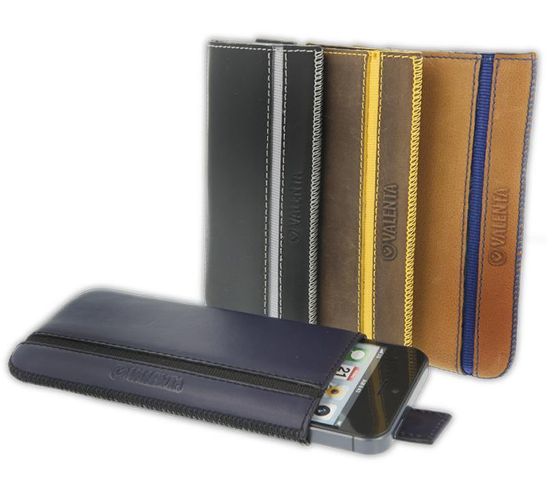 

Valenta Pocket Stripe - Skórzane etui wsuwka (czarny)