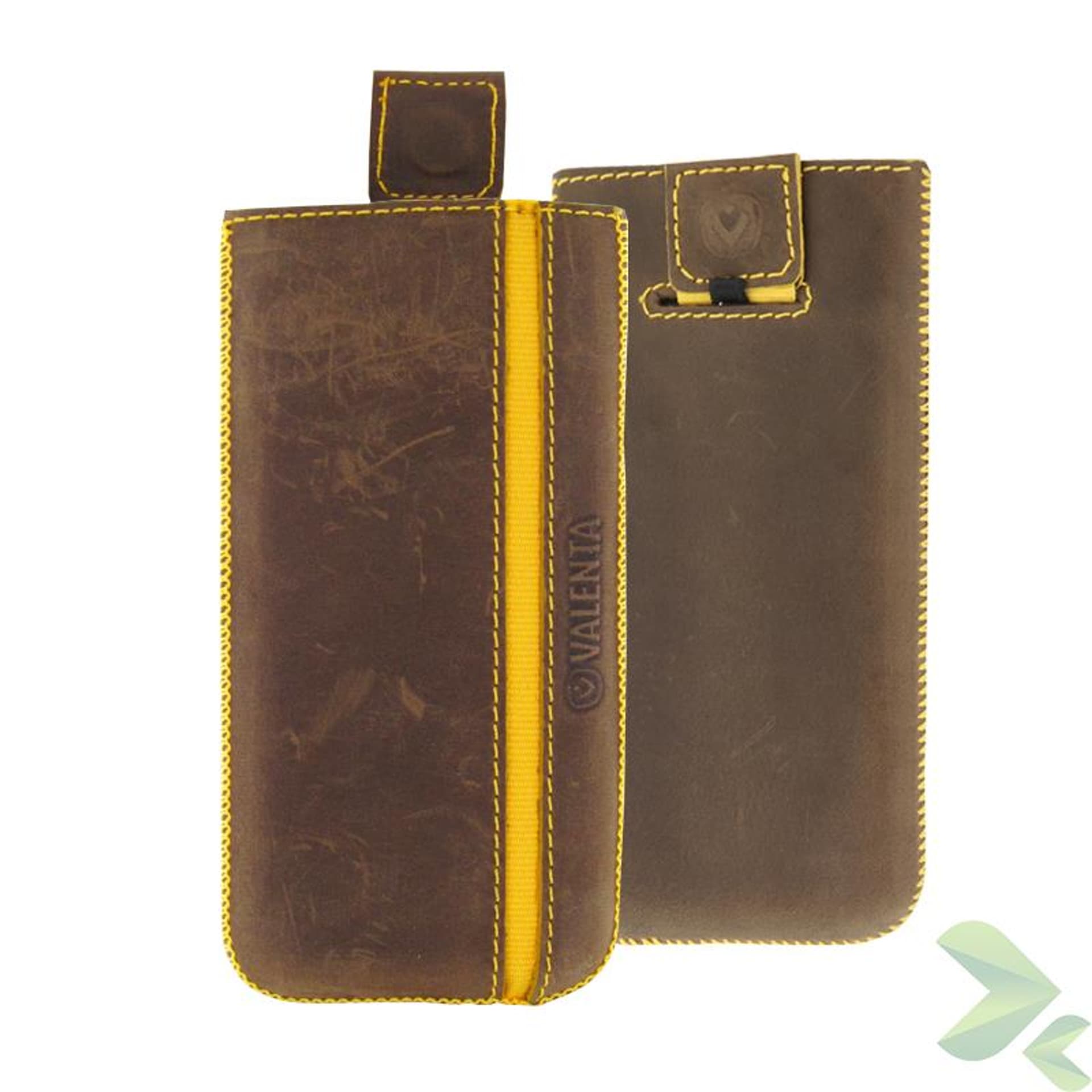 

Valenta Pocket Stripe Vintage - Skórzane etui wsuwka (brązowy)