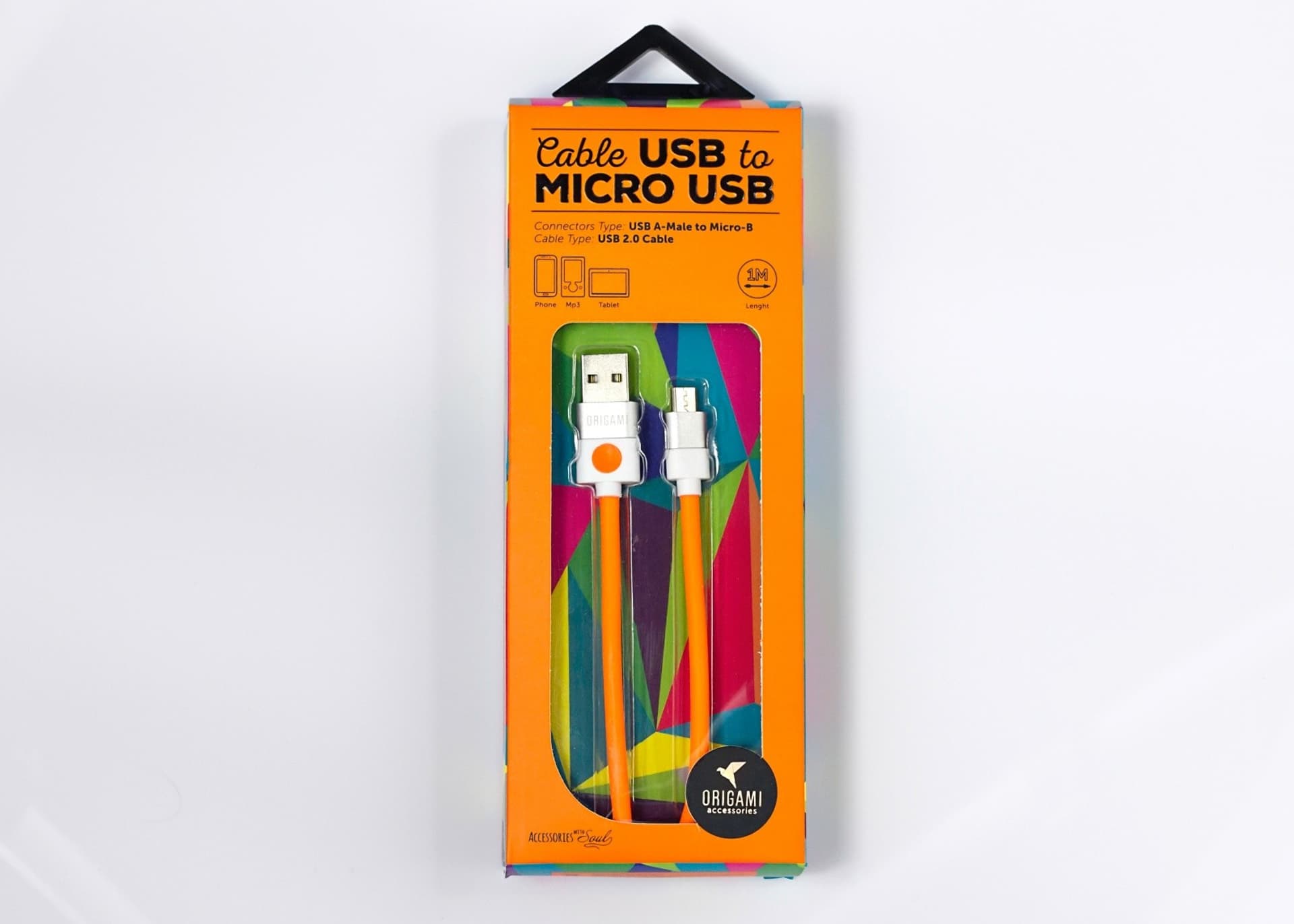 

Kabel USB do Micro USB Origami 1m pomarańczowy