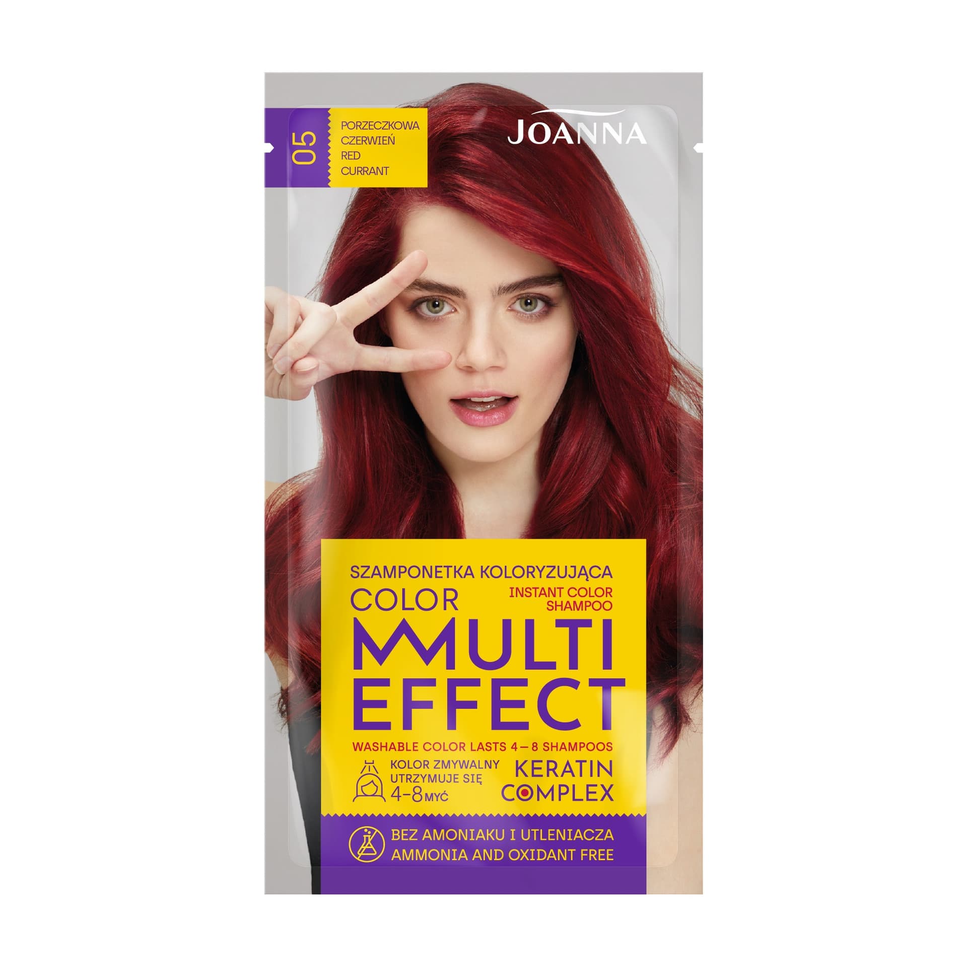 

Joanna Multi Effect Color Keratin Complex Szamponetka - 05 Porzeczkowa Czerwień 35g