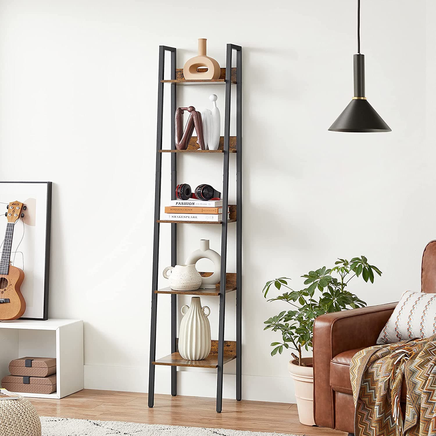 

Regał wąski drabinkowy 5 poziomów loft 170 cm