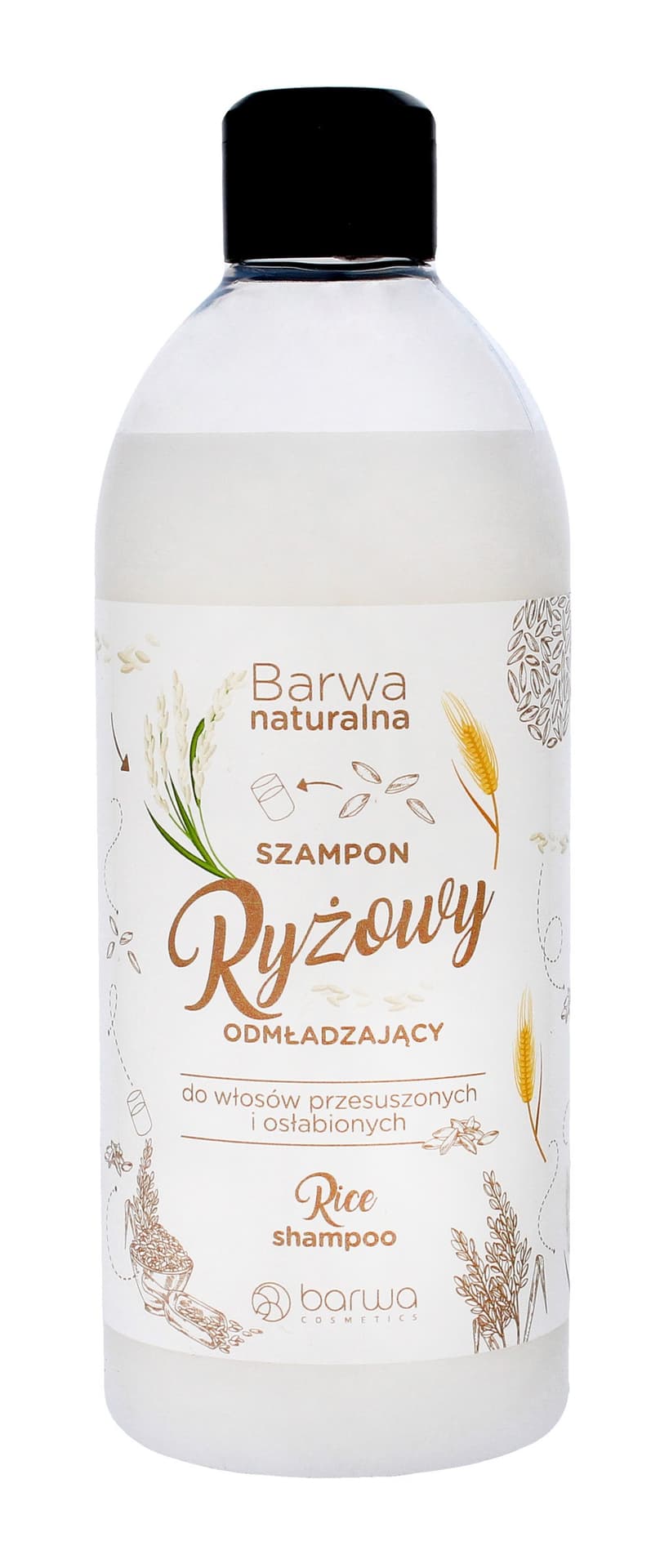 

BARWA Naturalna Szampon do włosów Ryżowy odmładzający - włosy przesuszone i osłabione 500ml
