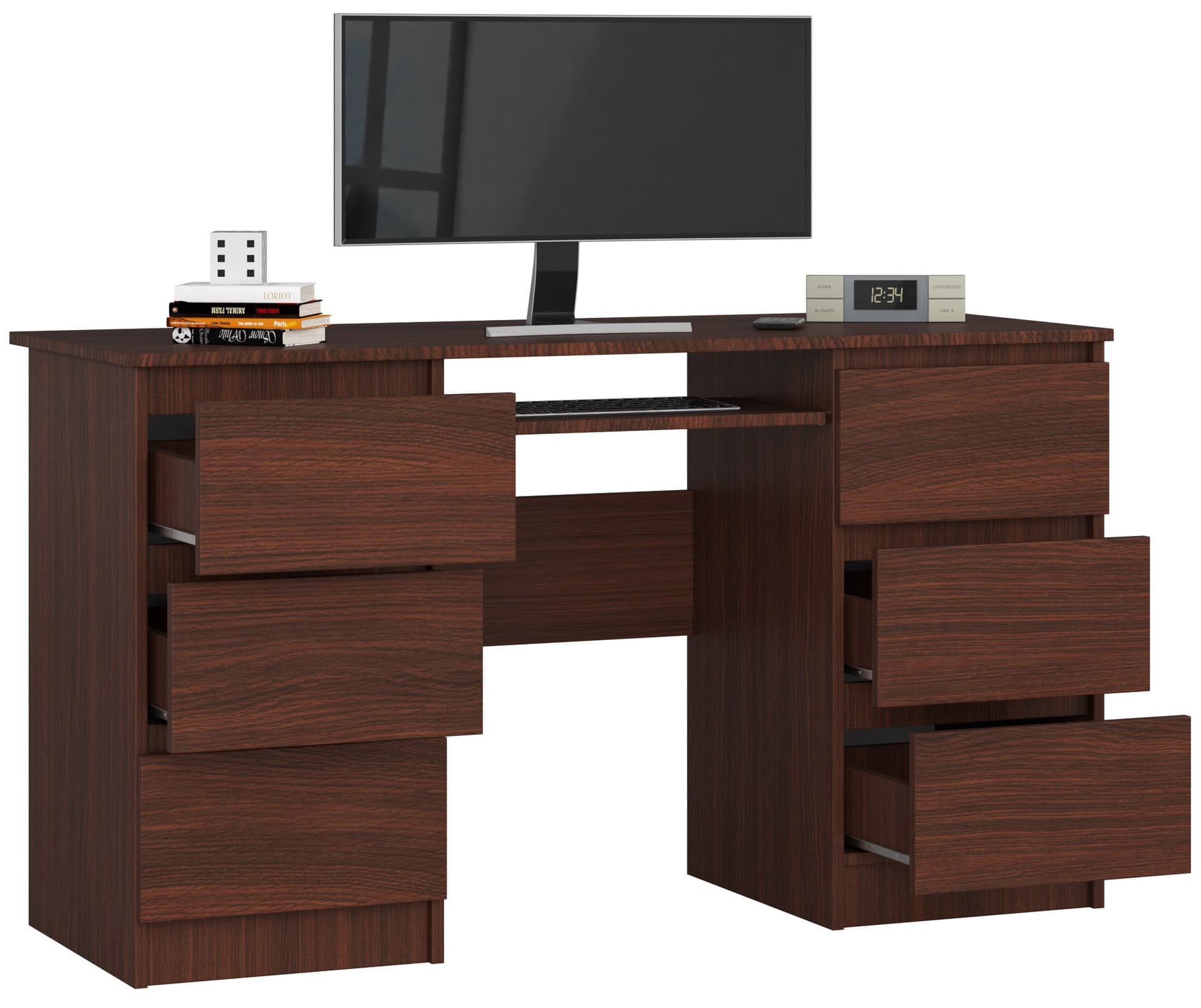 

BIURKO KOMPUTEROWE A-11 135 cm 6 SZUFLAD WENGE