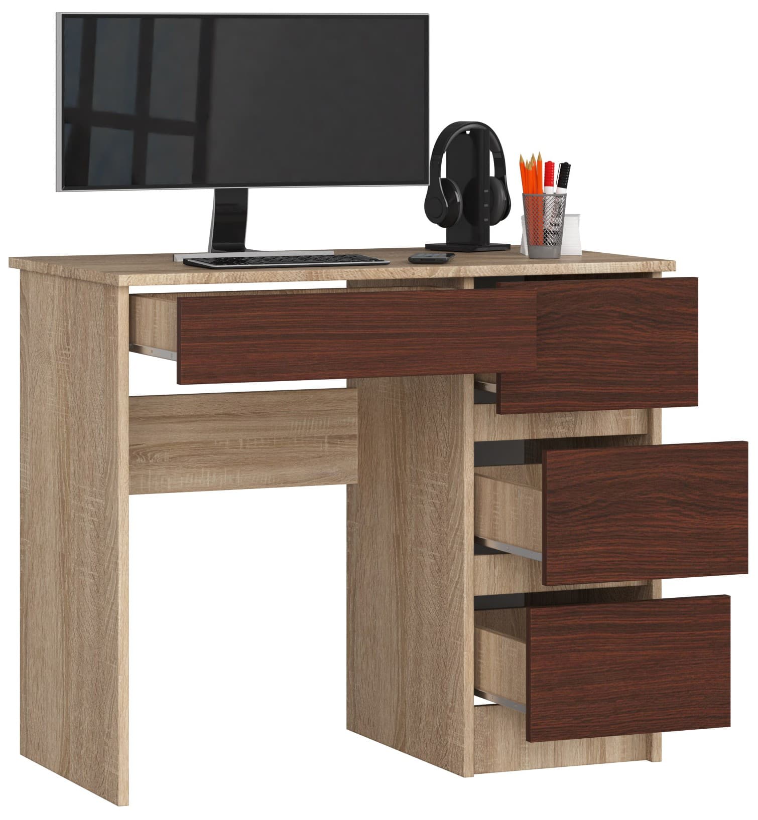 

BIURKO A-7 CLP DĄB SONOMA / WENGE PRAWOSTRONNE