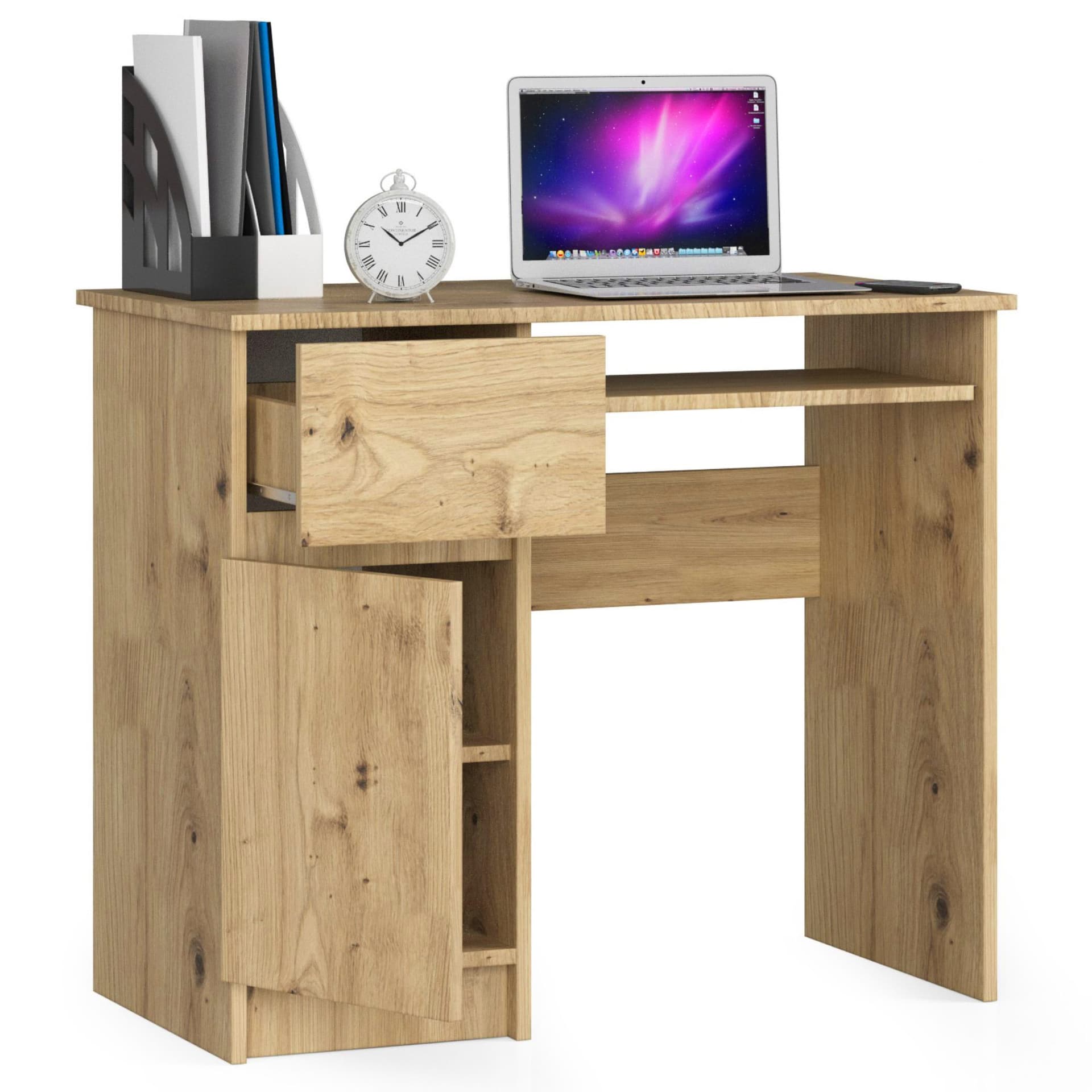 

Biurko komputerowe 90 cm Piksel lewe - dąb artisan