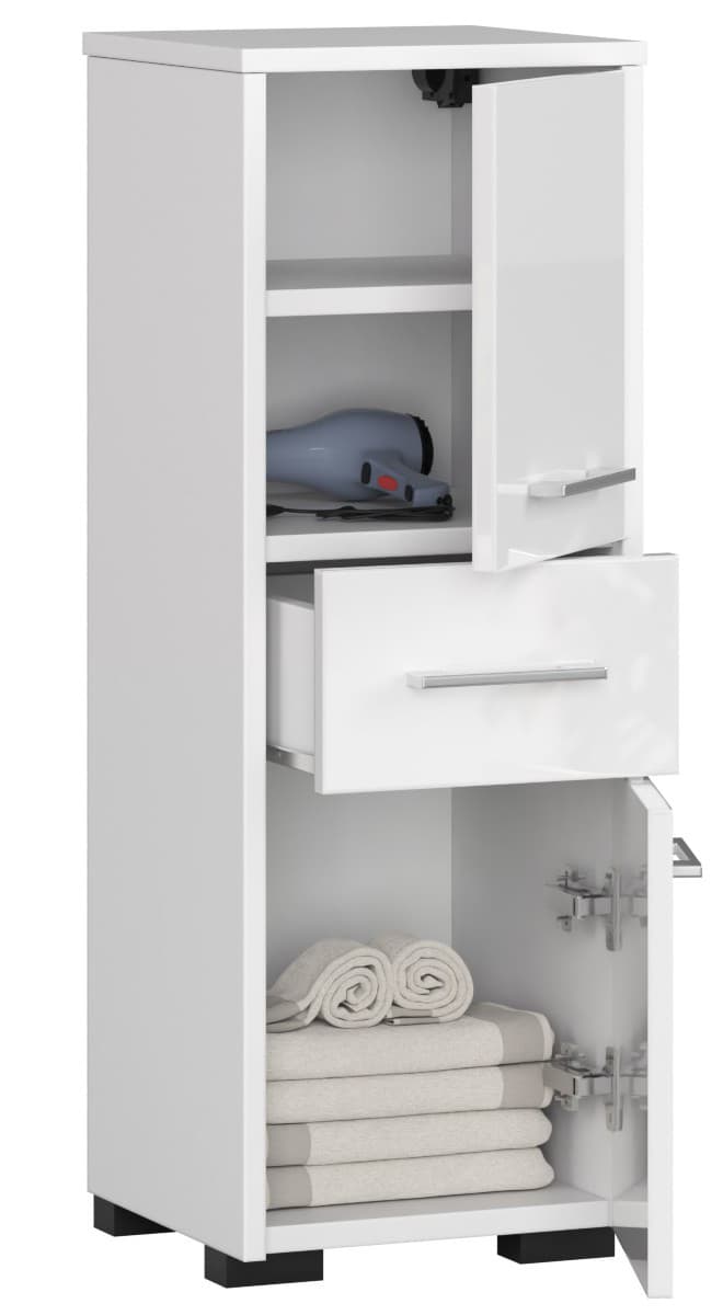 

SZAFKA ŁAZIENKA FIN SŁUPEK 30 2D 1SZ 85cm BIAŁY POŁYSK