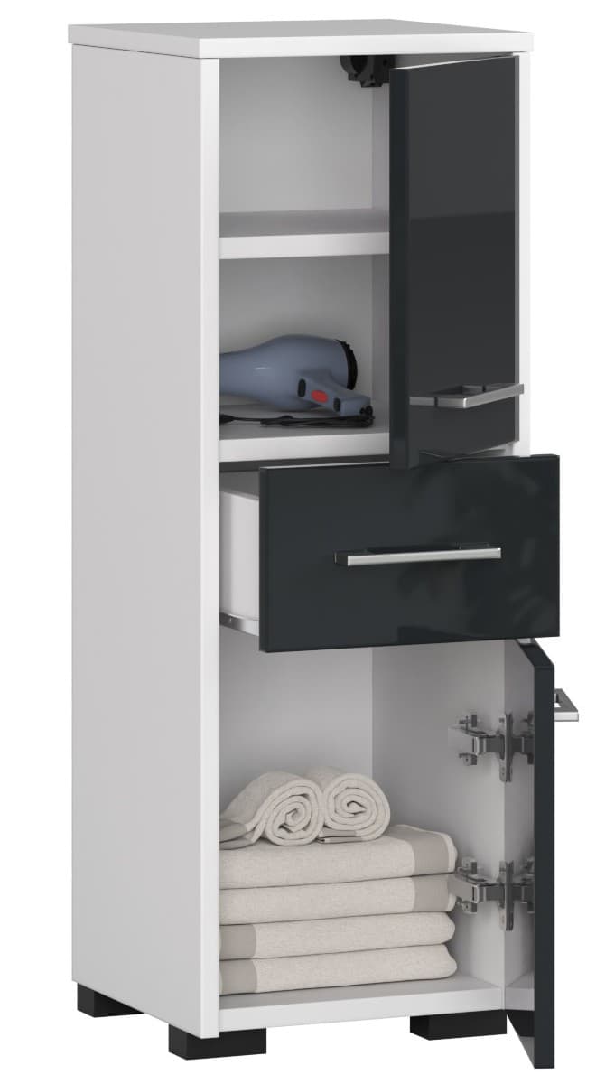 

SZAFKA ŁAZIENKA FIN SŁUPEK 30 2D 1SZ 85cm GRAFIT POŁYSK