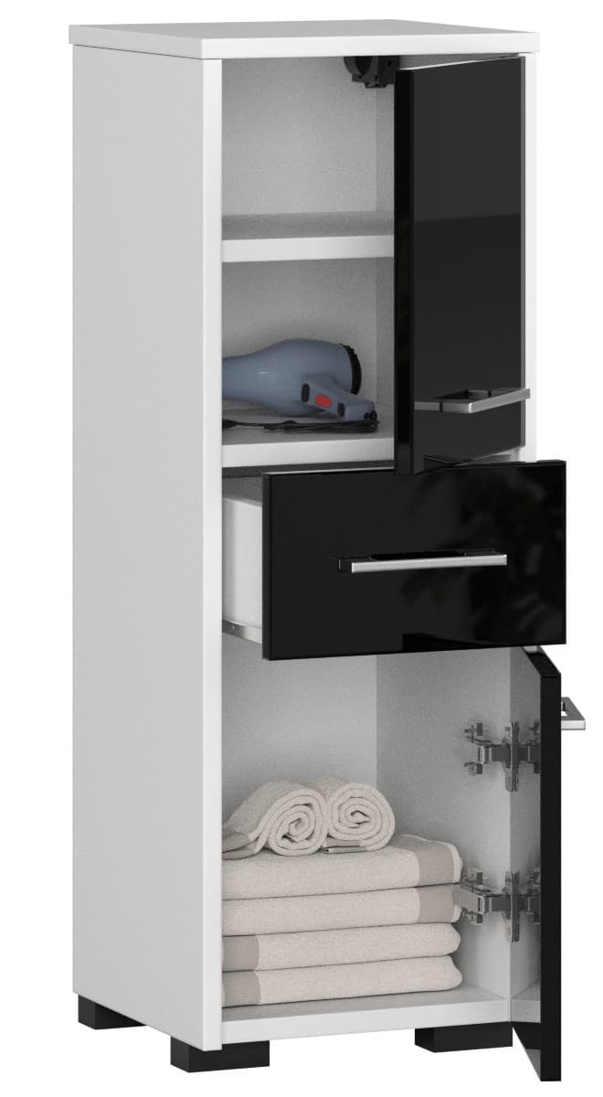 

SZAFKA ŁAZIENKA FIN SŁUPEK 30 2D 1SZ 85cm CZARNY POŁYSK