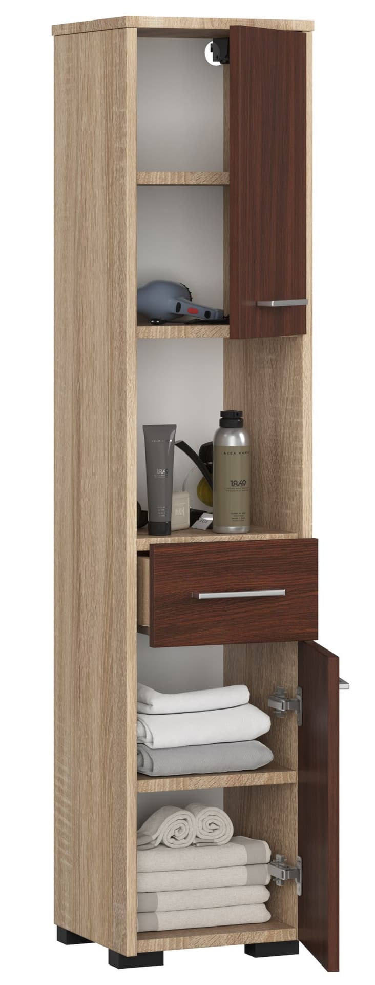

REGAŁ ŁAZIENKA FIN SŁUPEK 30 2D 1SZ 1W 140cm SONOMA / WENGE