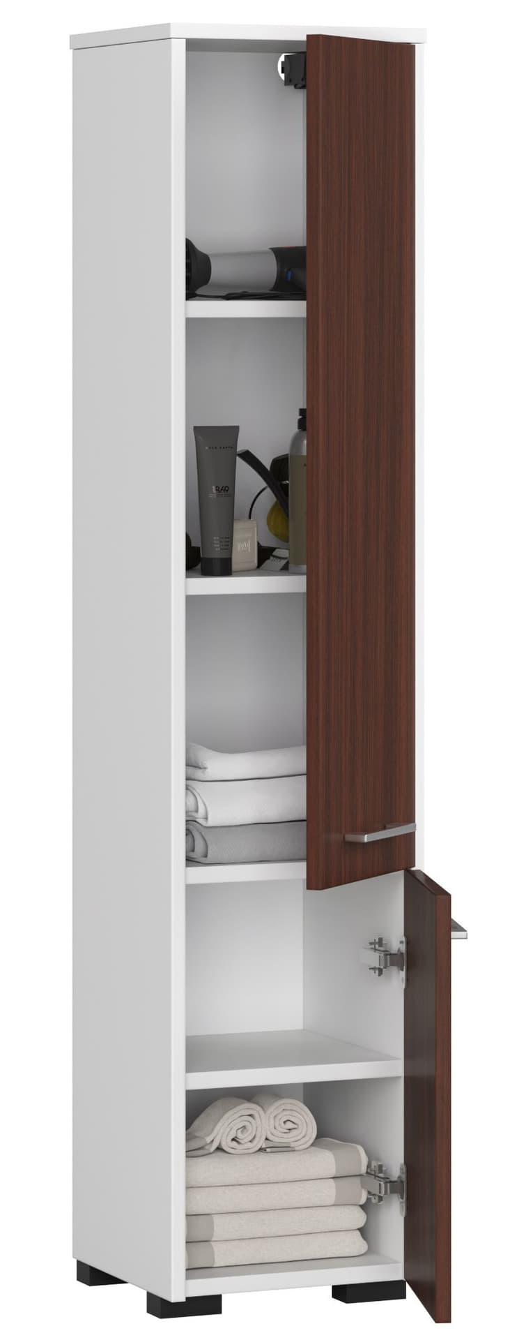 

REGAŁ ŁAZIENKA FIN SŁUPEK 30 2D 140cm BIAŁY / WENGE