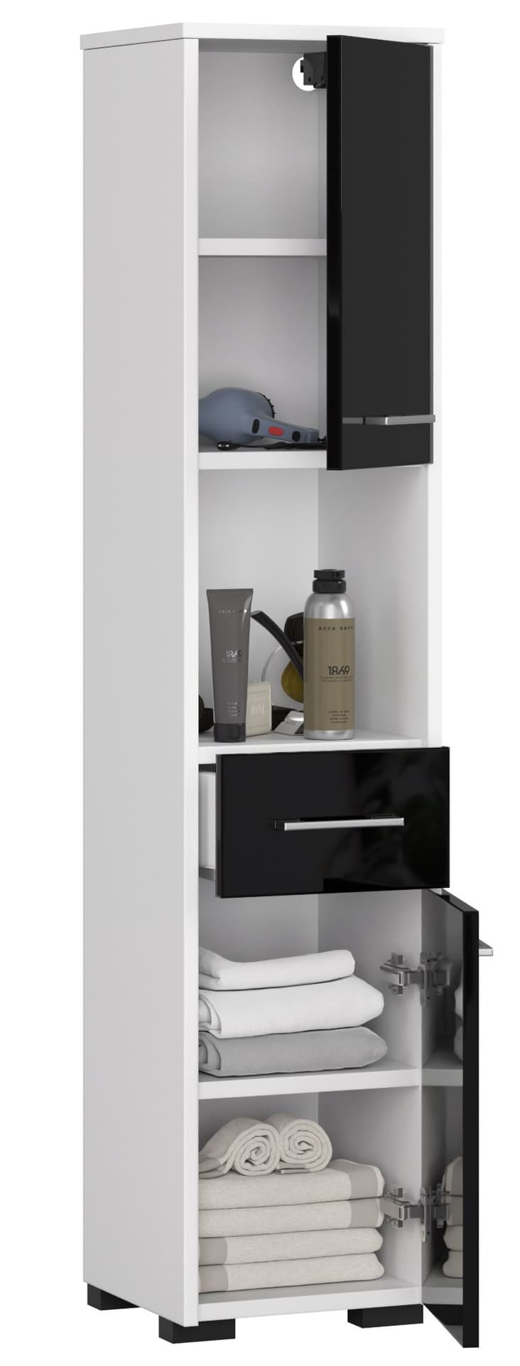 

REGAŁ ŁAZIENKA FIN SŁUPEK 30 2D 1SZ 1W 140cm CZARNY POŁYSK