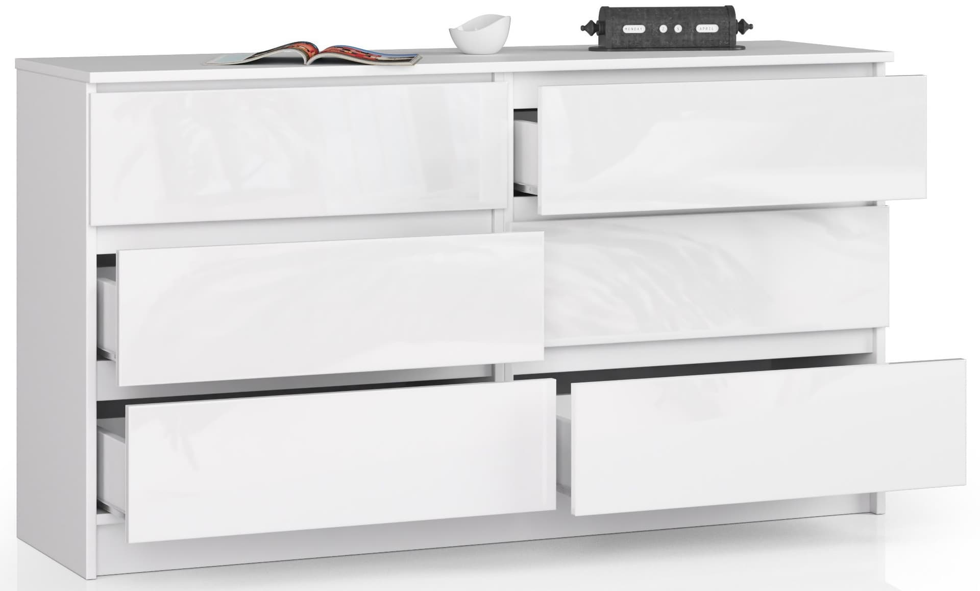 

KOMODA K140 6SZ CLP BIAŁY POŁYSK