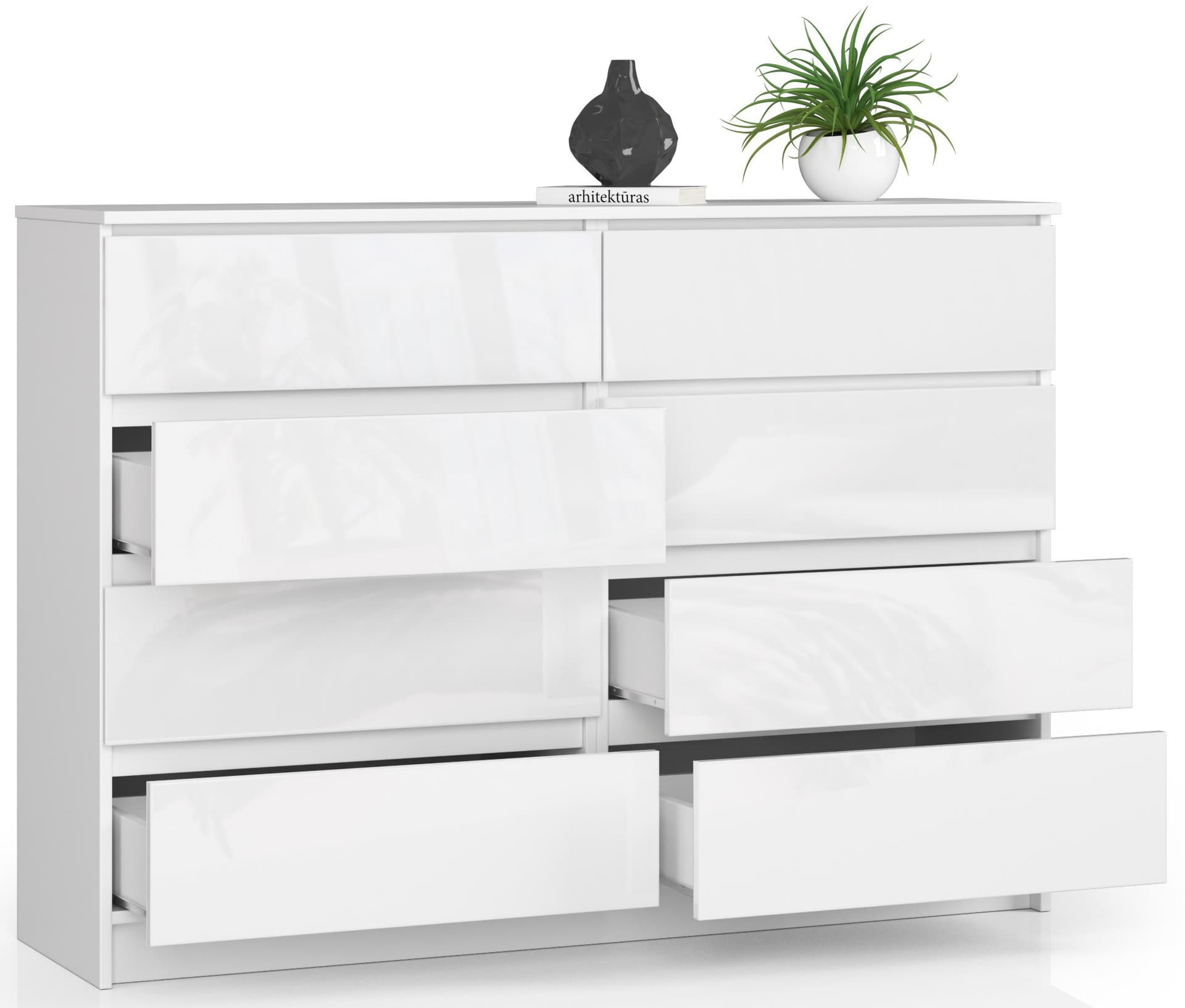 

KOMODA K140 8SZ CLP BIAŁY POŁYSK