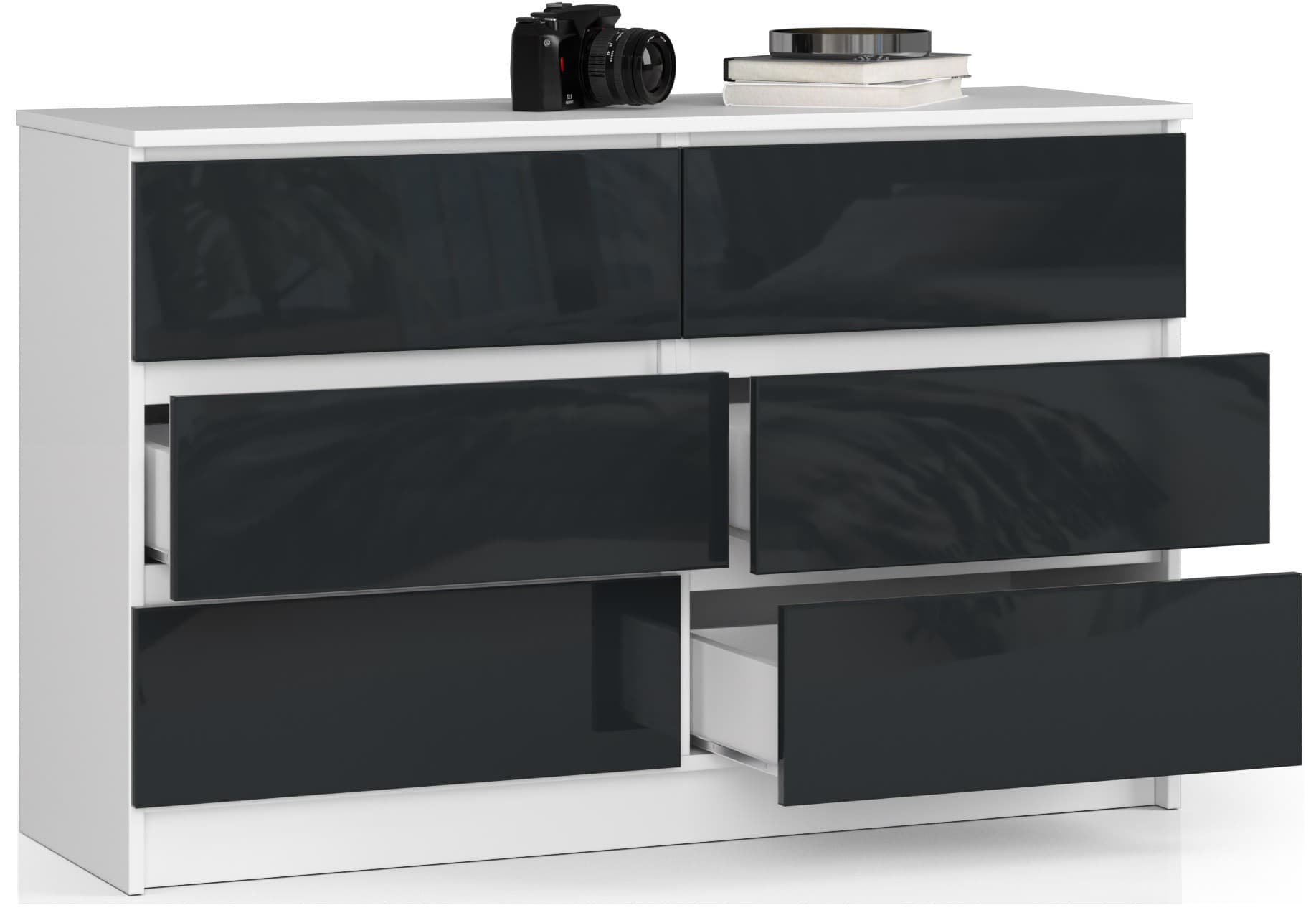 

KOMODA K120 6SZ CLP GRAFIT POŁYSK