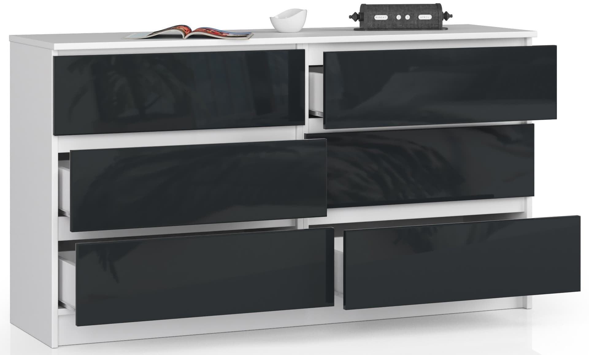 

KOMODA K140 6SZ CLP GRAFIT POŁYSK