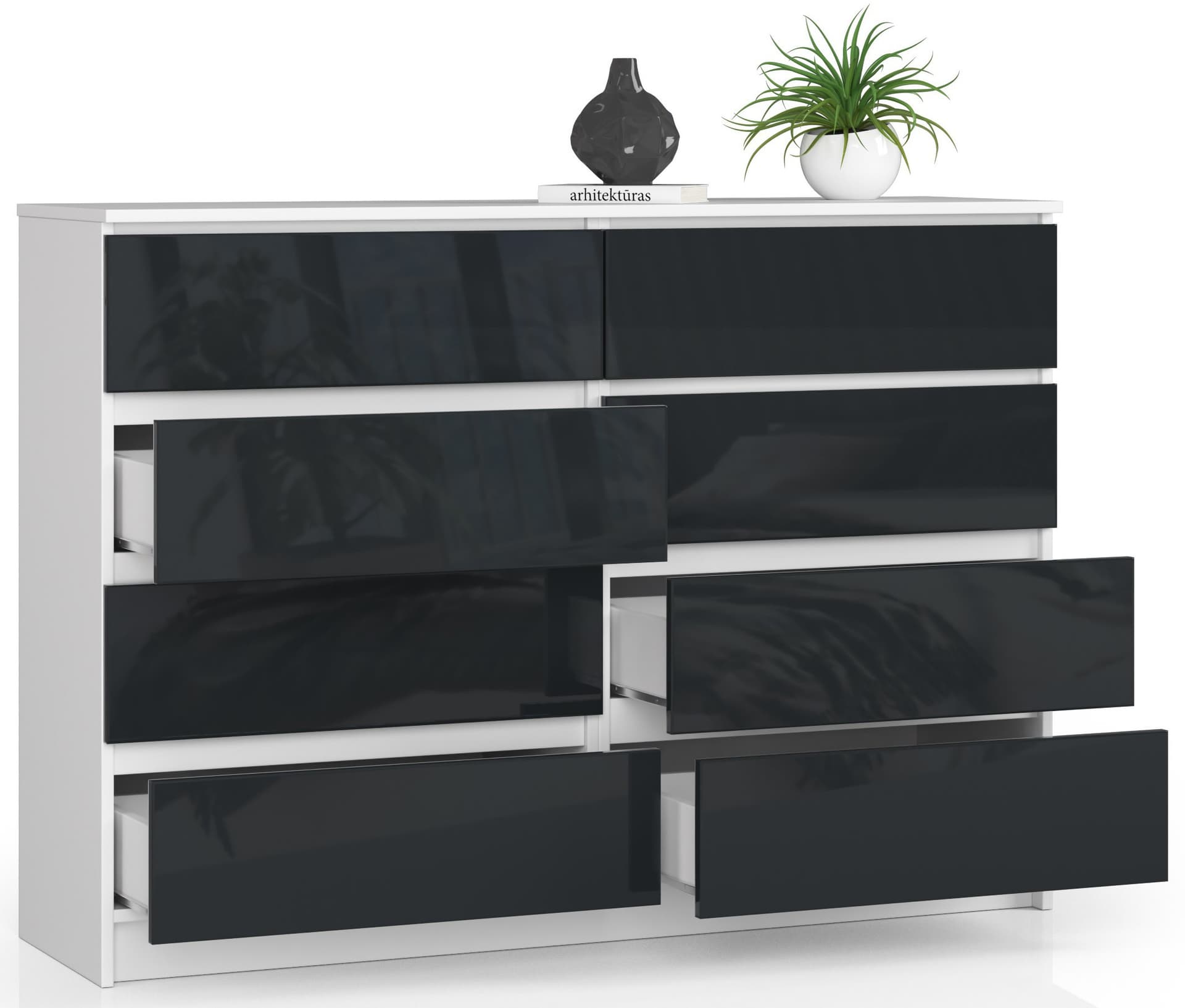 

KOMODA K140 8SZ CLP GRAFIT POŁYSK