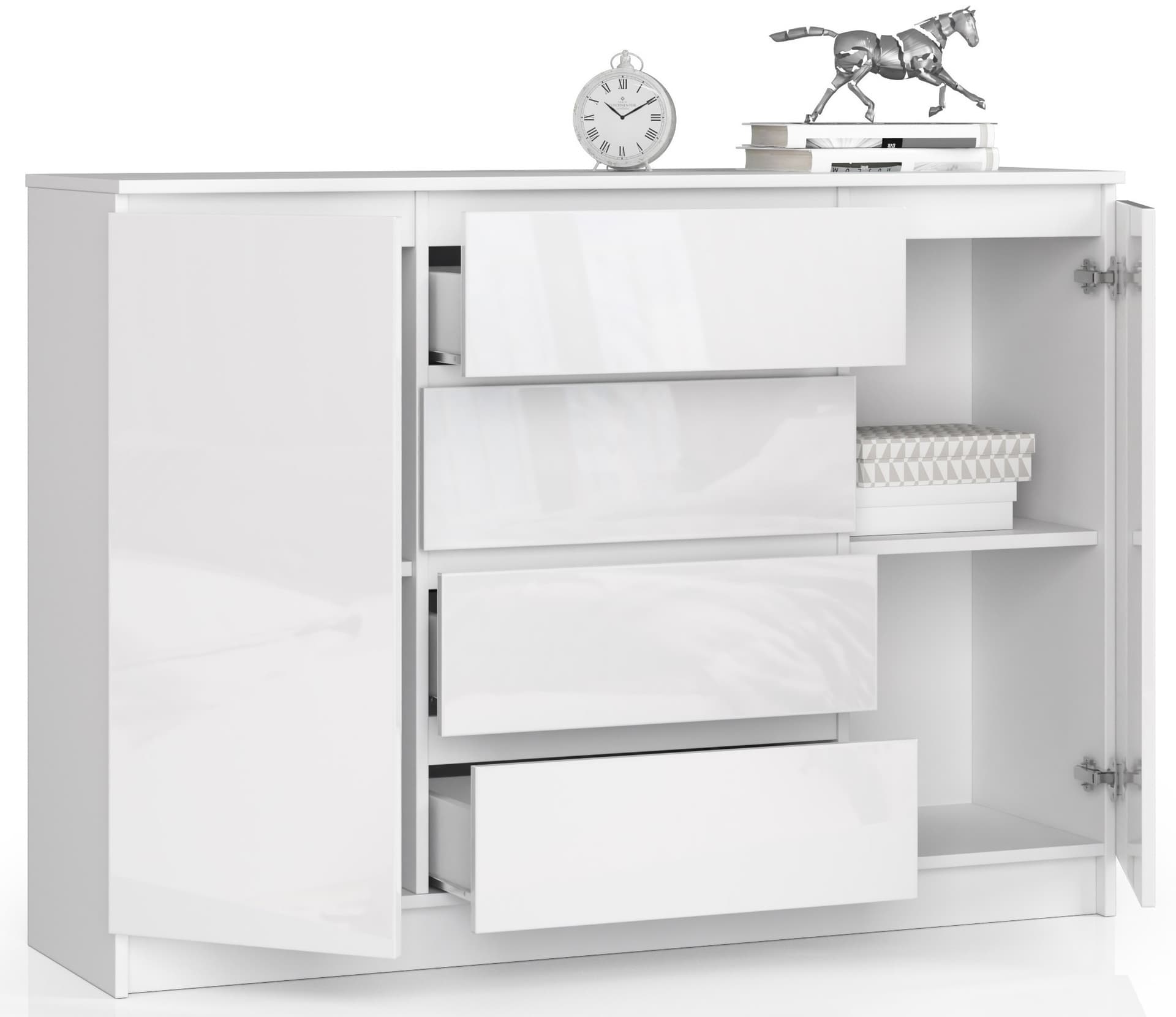 

KOMODA K140 2D 4SZ CLP BIAŁY POŁYSK